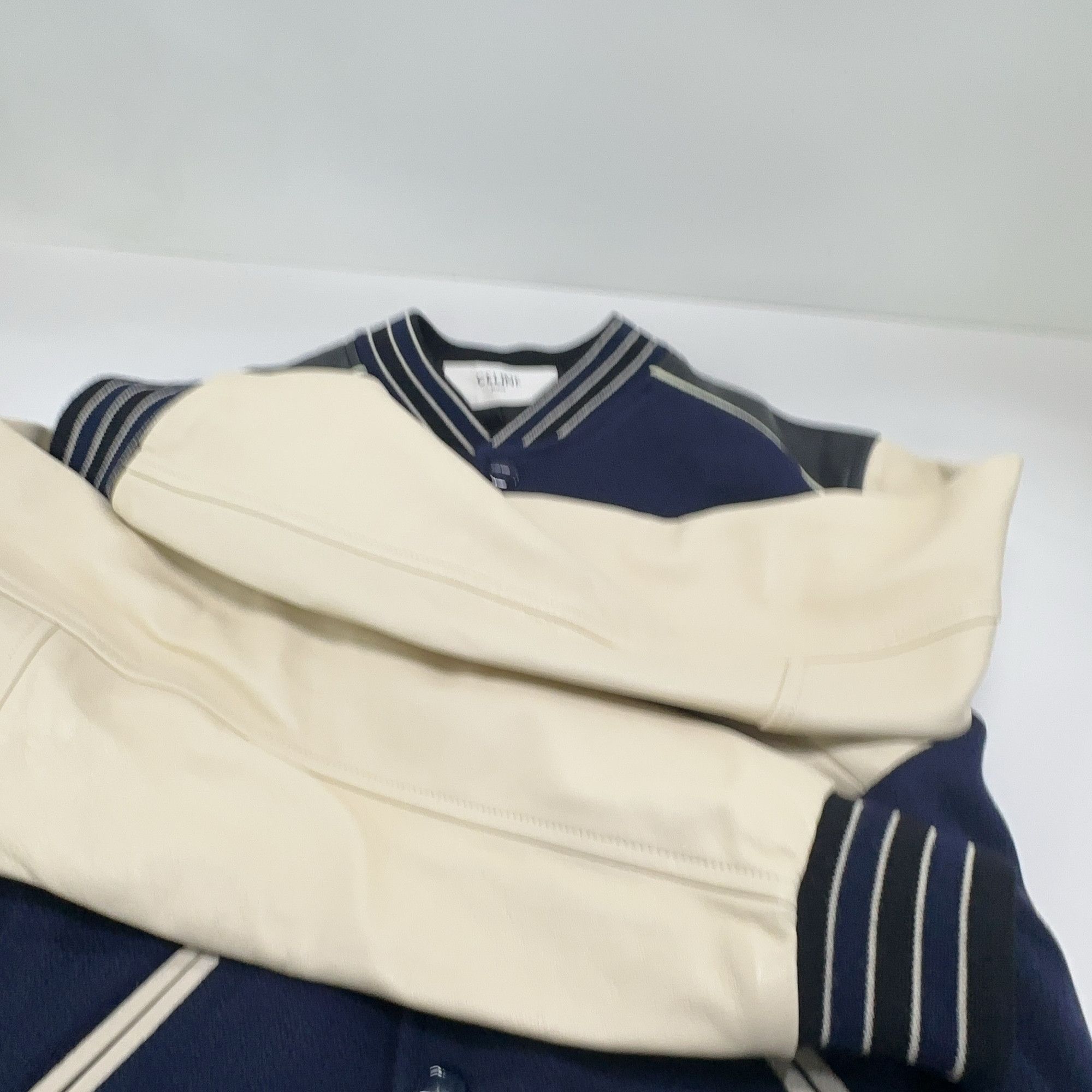 Celine Celine C Logo Varsity Bomber Jacket Navy Size 50 Size US M / EU 48-50 / 2 - 10 Thumbnail