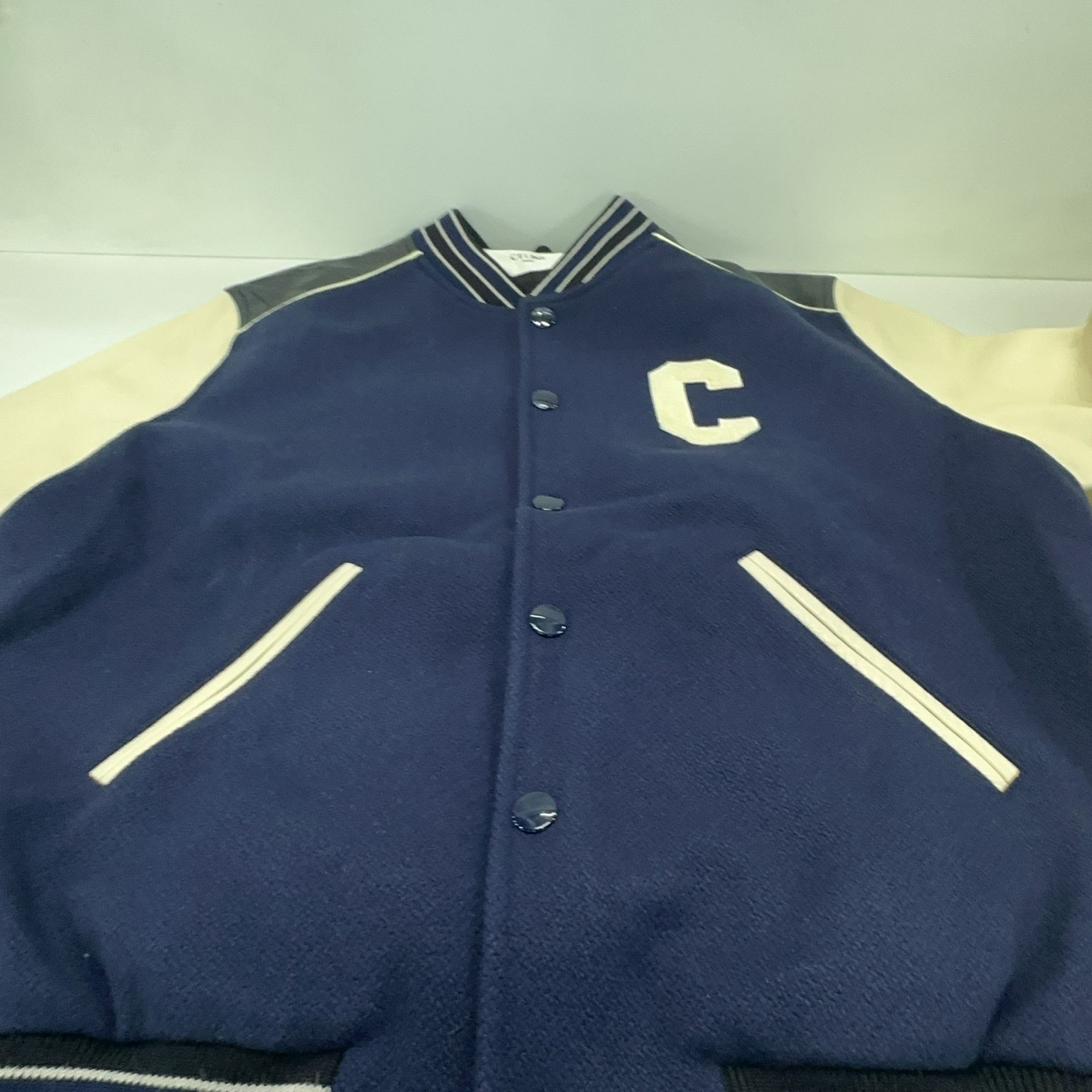 Celine Celine C Logo Varsity Bomber Jacket Navy Size 50 Size US M / EU 48-50 / 2 - 7 Thumbnail
