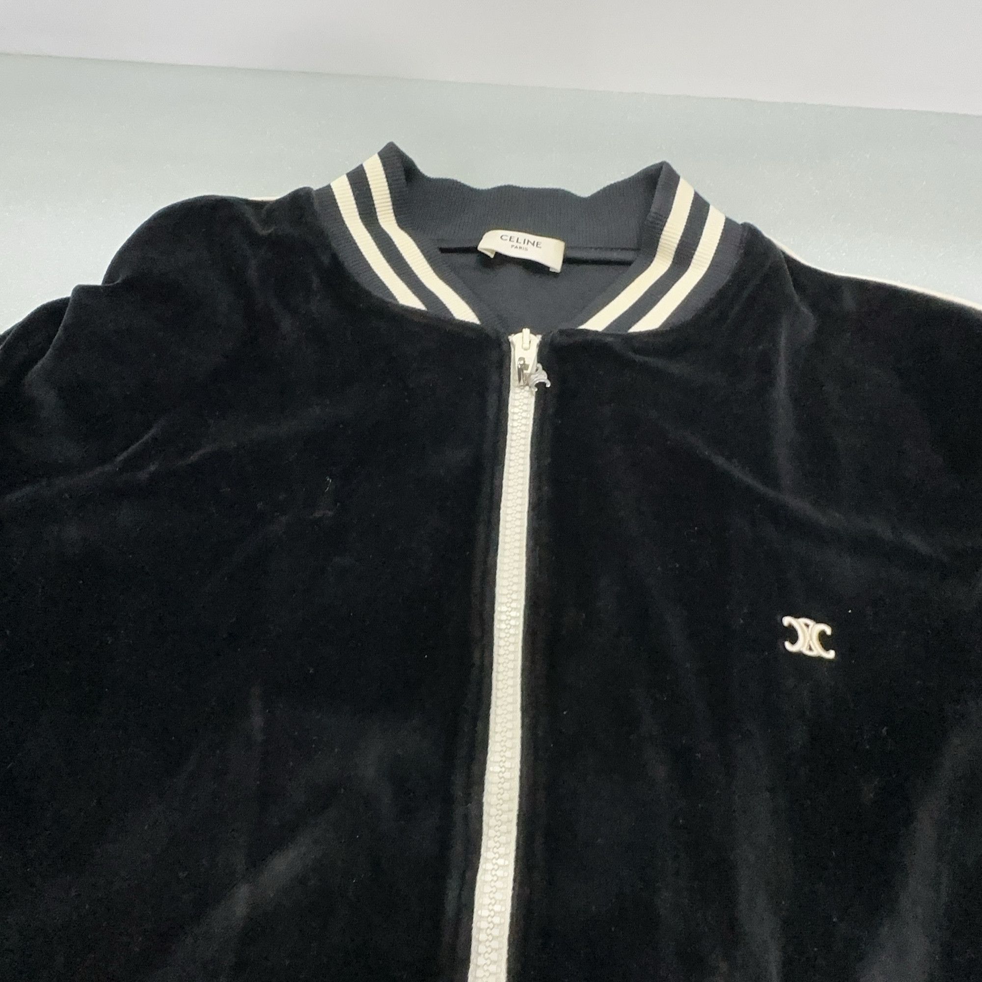 Celine Celine Triomphe Logo Velvet Jacket Size XL Size US XL / EU 56 / 4 - 7 Thumbnail