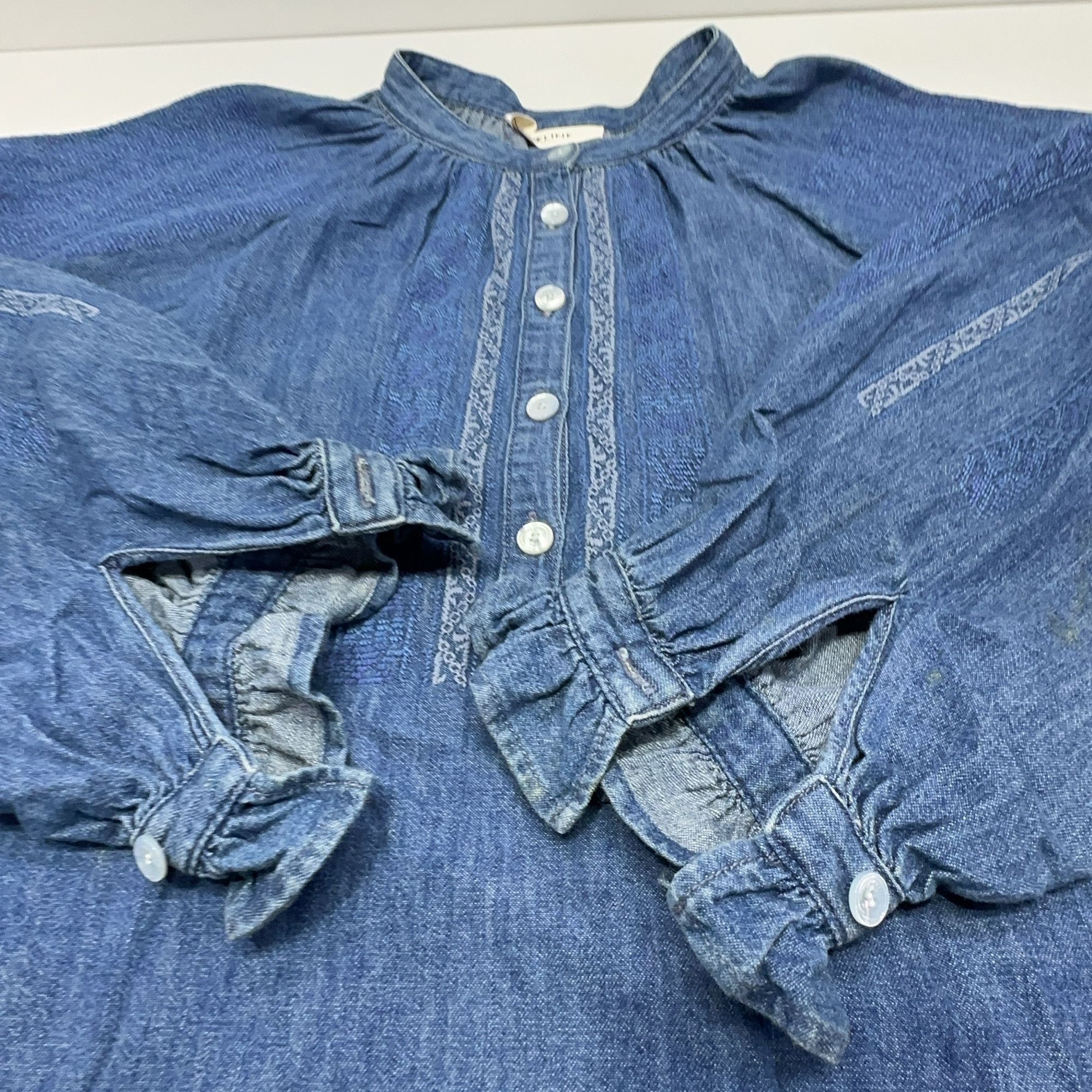 Celine Celine Embroidered Denim Blouse Size L Size L / US 10 / IT 46 - 10 Thumbnail