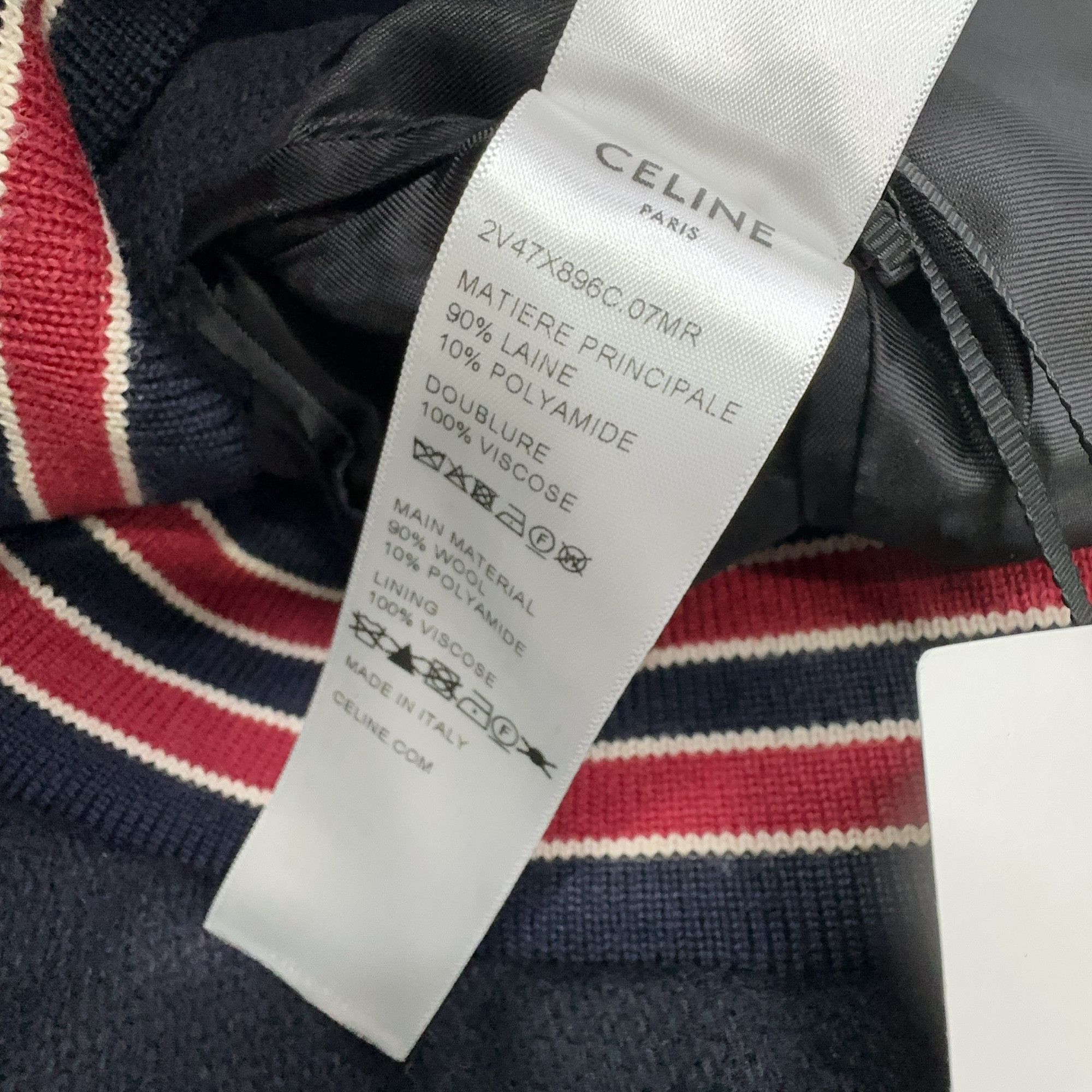 Celine Celine Striped Wool Bomber Jacket Size 48 Size US M / EU 48-50 / 2 - 4 Thumbnail