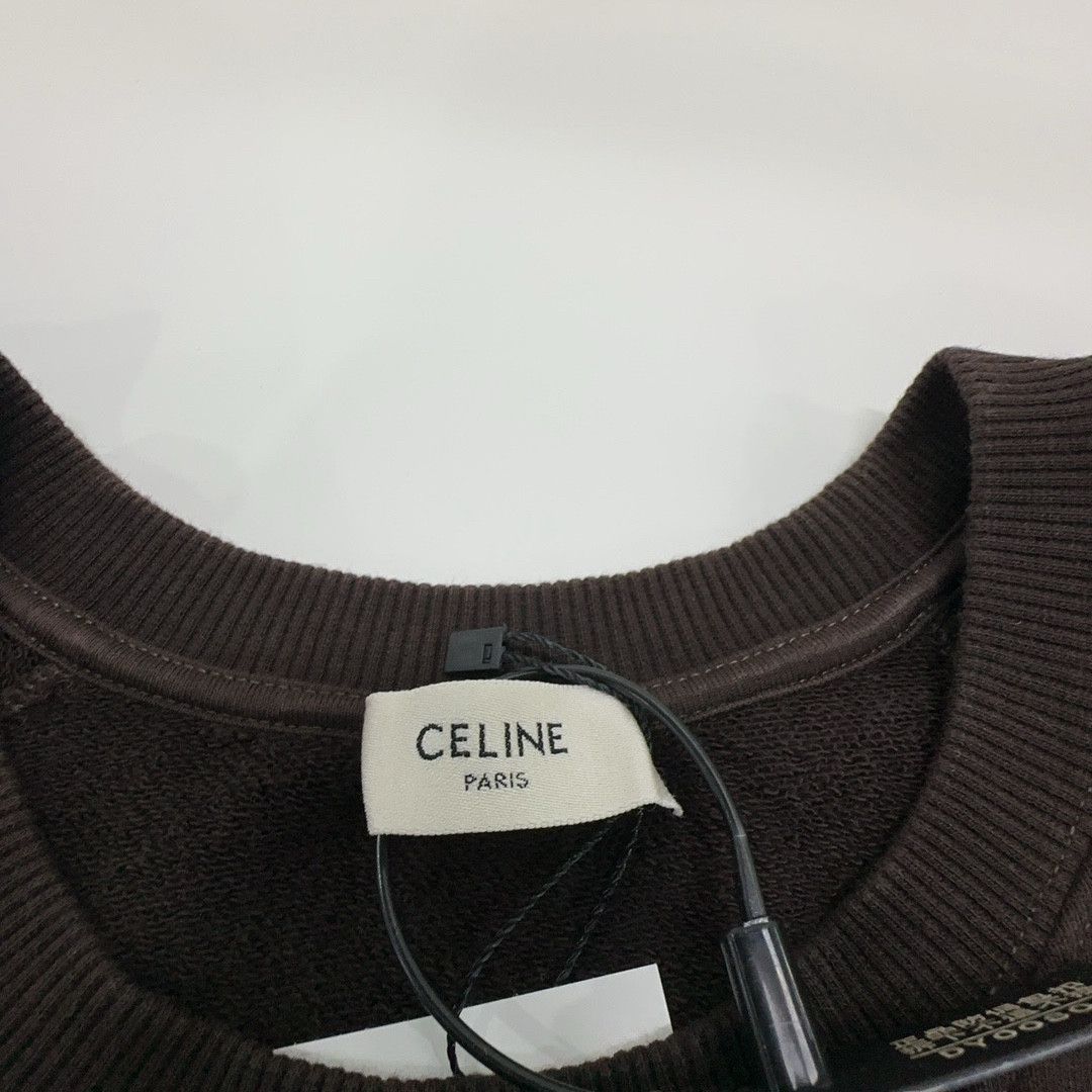Celine Celine Triomphe Logo Sweatshirt Cocoa Brown XS Size XS / US 0-2 / IT 36-38 - 3 Thumbnail