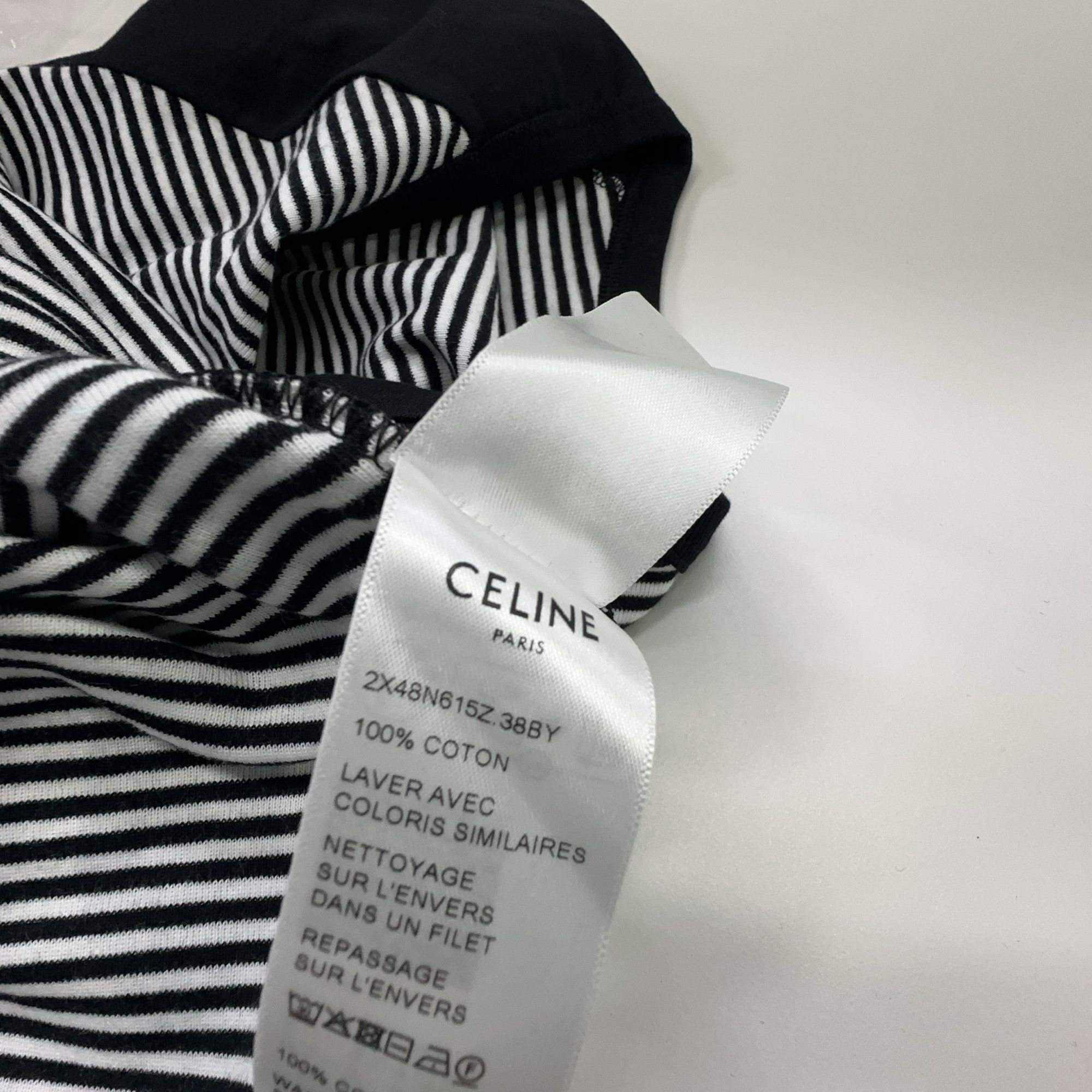 Celine Celine Striped Logo T-Shirt Size M Size M / US 6-8 / IT 42-44 - 3 Thumbnail