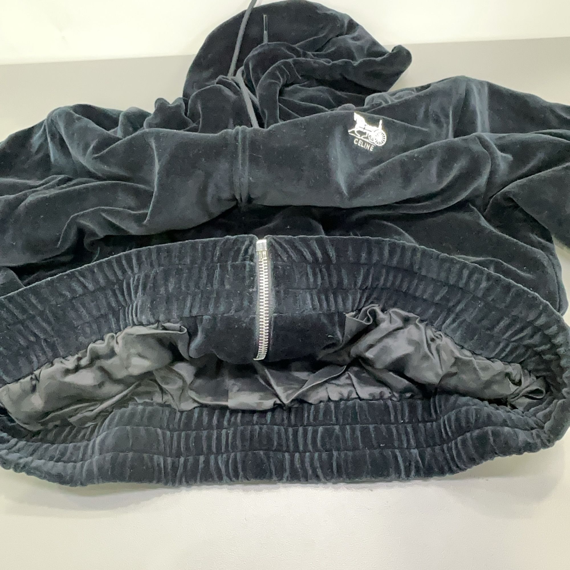 Celine Celine Velvet Zip Hoodie Size XL Size US XL / EU 56 / 4 - 7 Thumbnail