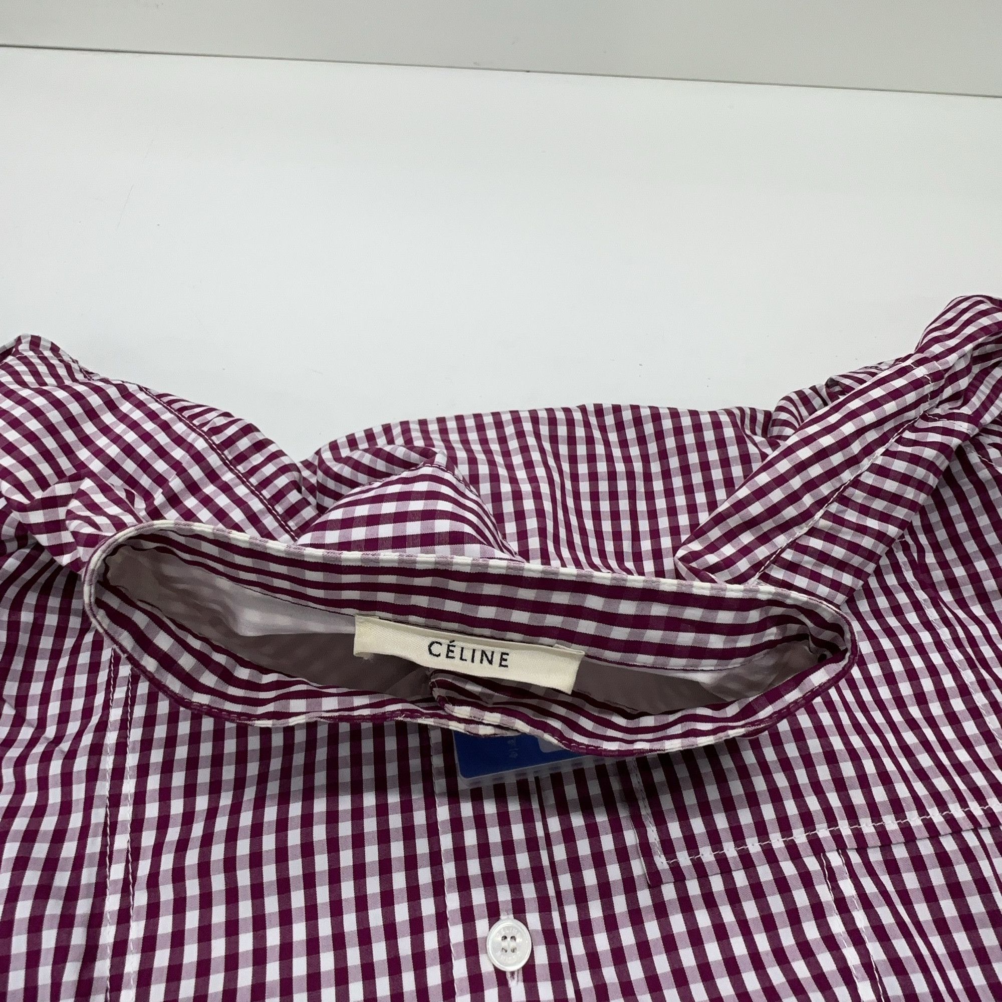 Celine Celine Purple Gingham Button Up Shirt Size 38 Size S / US 4 / IT 40 - 5 Thumbnail