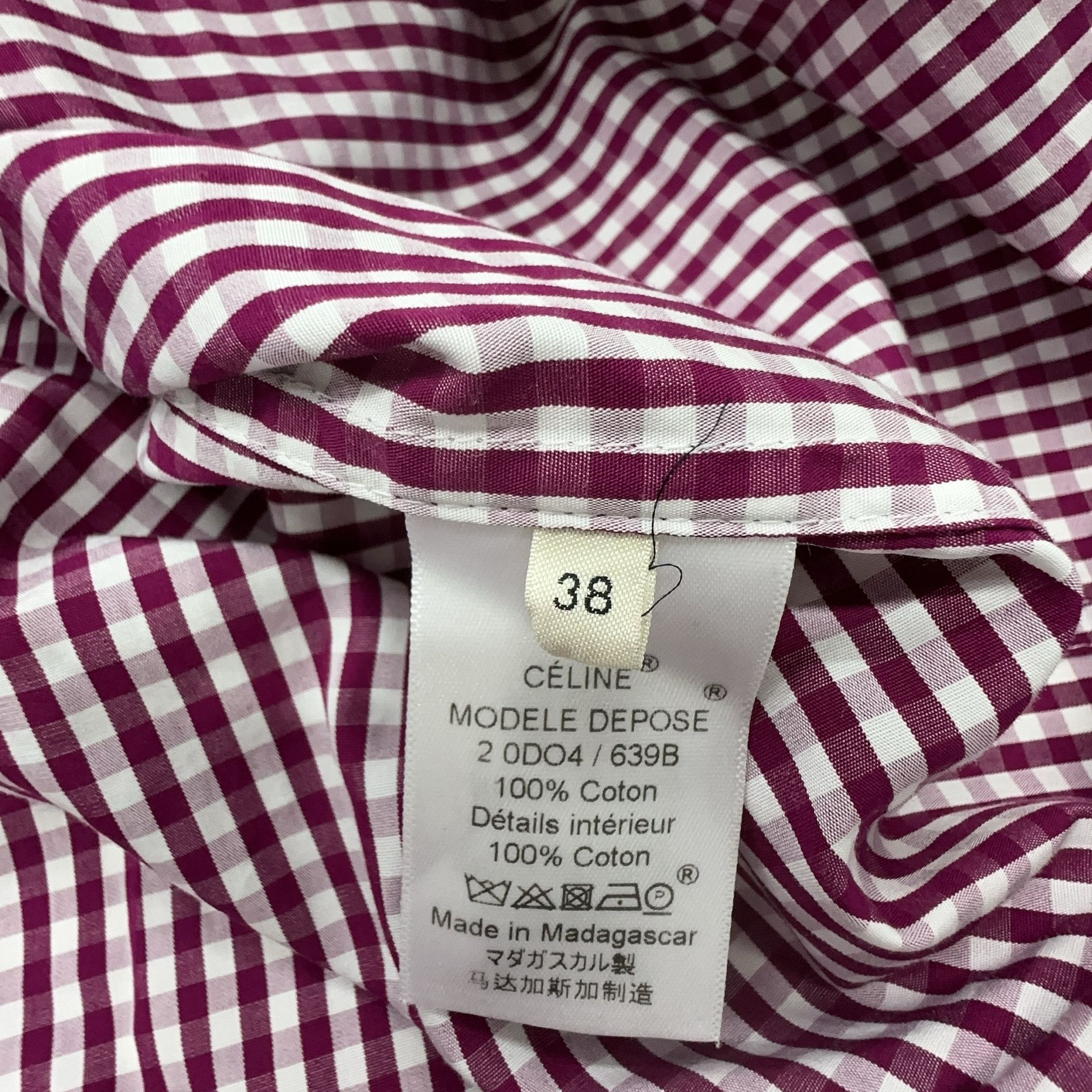 Celine Celine Purple Gingham Button Up Shirt Size 38 Size S / US 4 / IT 40 - 3 Thumbnail