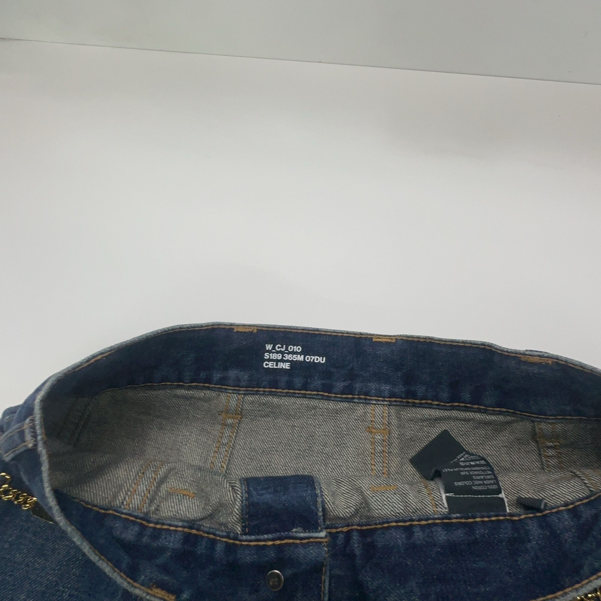 Celine Celine Gold Chain Denim Mini Skirt Size 27 Size 27" / US 4 / IT 40 - 6 Thumbnail