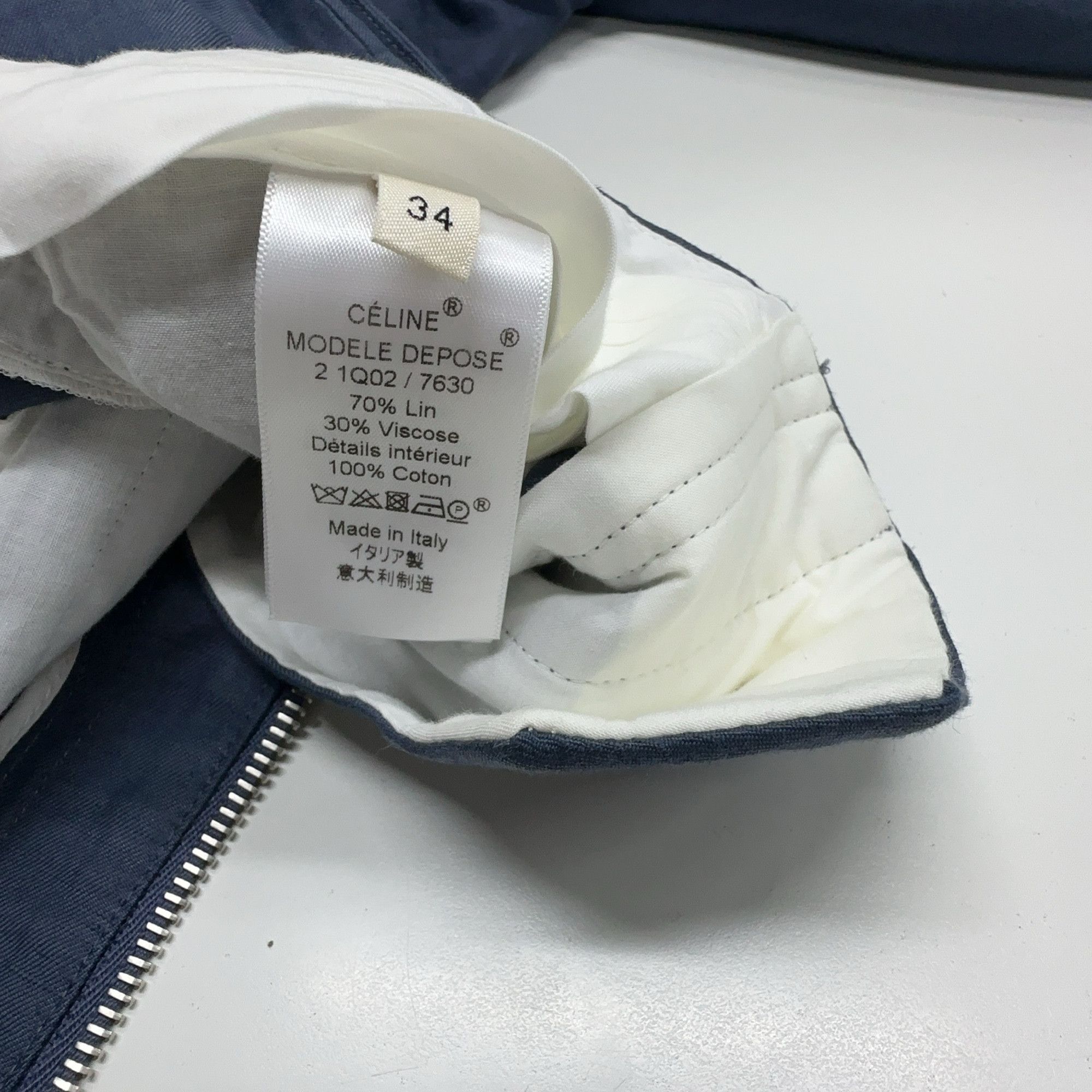 Celine Celine Blue Linen Blend Wide Leg Pants Size 34 Size 25" / US 0 / IT 36 - 3 Thumbnail