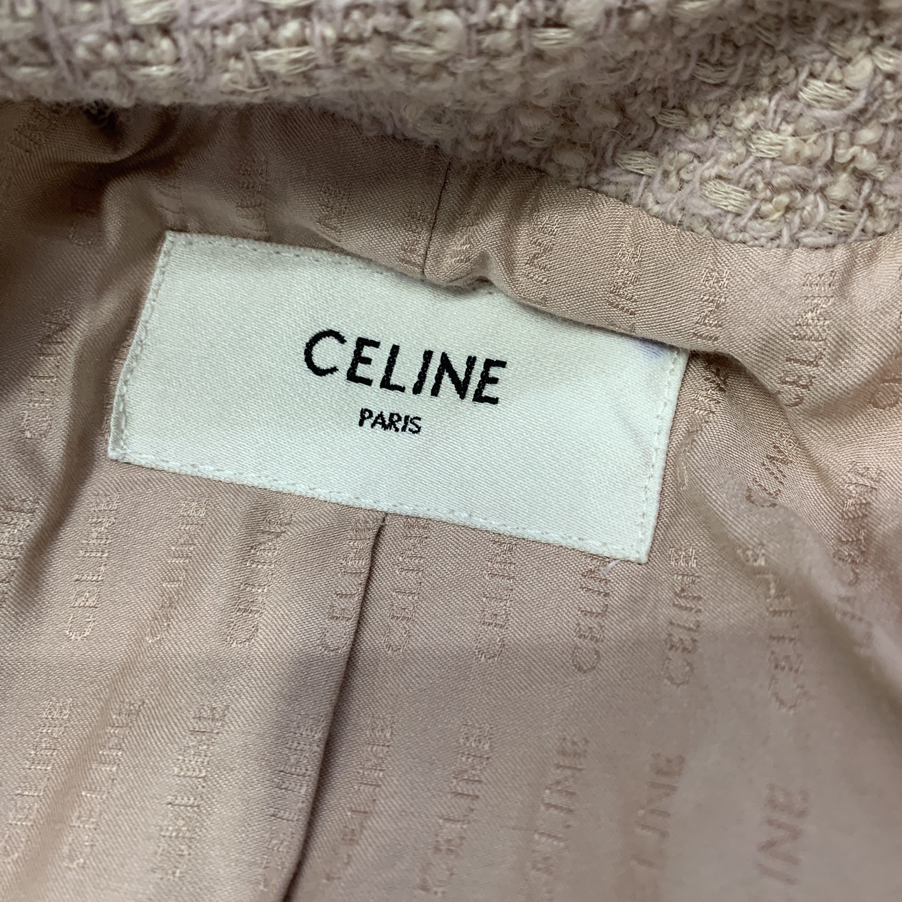 Celine Celine Wool Blend Tweed Jacket Pink Size 40 Size M / US 6-8 / IT 42-44 - 2 Thumbnail