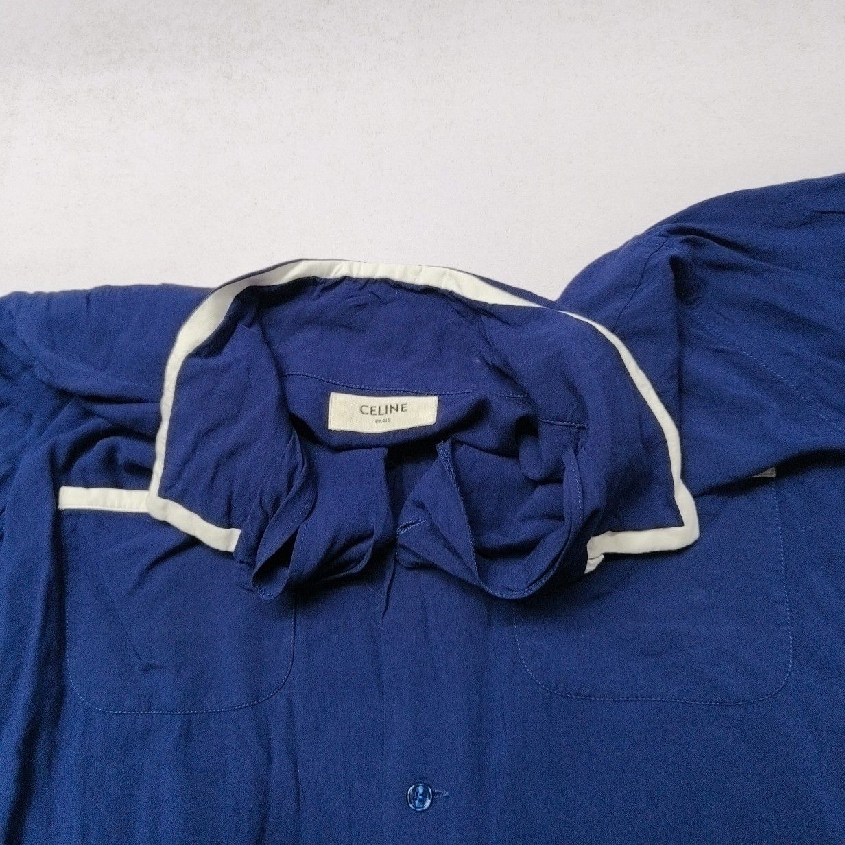 Celine CELINE Script Logo Viscose Short Sleeve Shirt Size 39 Size US M / EU 48-50 / 2 - 8 Thumbnail
