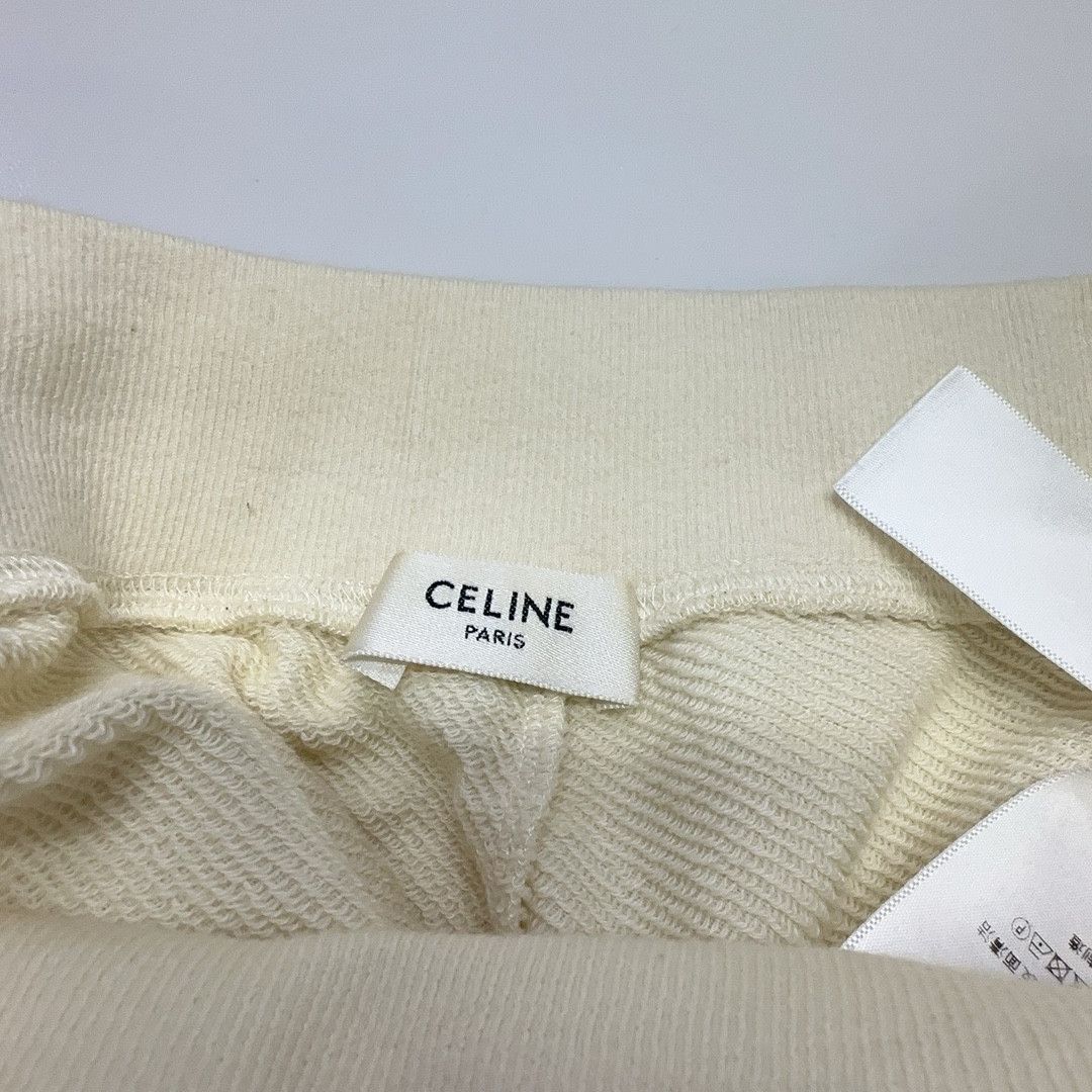 Celine CELINE Logo Ivory Cotton Cashmere Shorts Size S Size 26" / US 2 / IT 38 - 5 Thumbnail