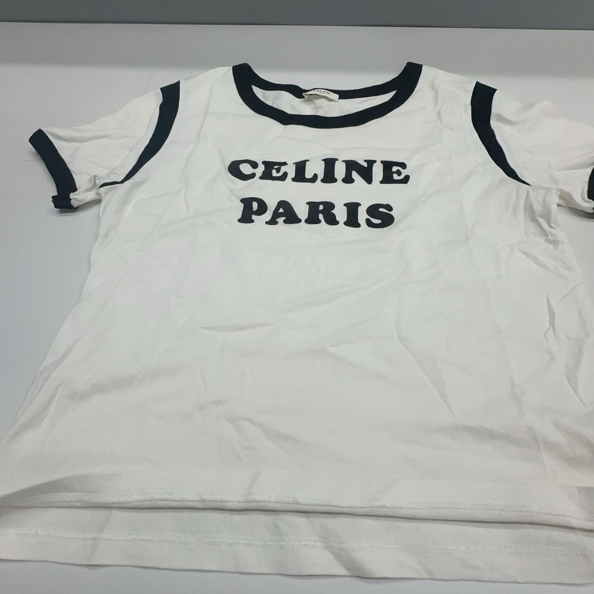 Celine CELINE Paris Logo Ringer T-Shirt Size S Size S / US 4 / IT 40 - 6 Thumbnail