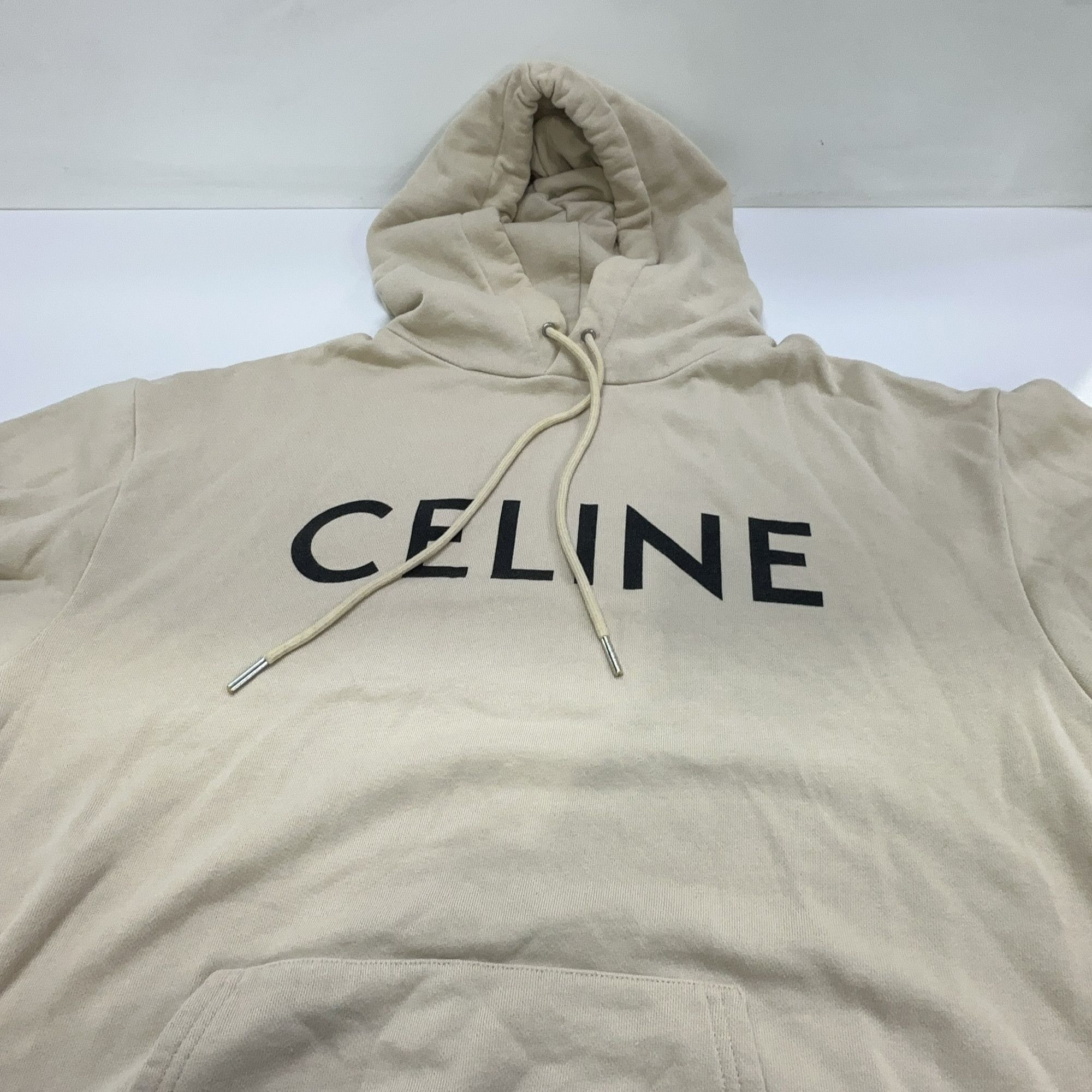 Celine Celine Logo Hoodie Beige Size S Size US S / EU 44-46 / 1 - 11 Thumbnail