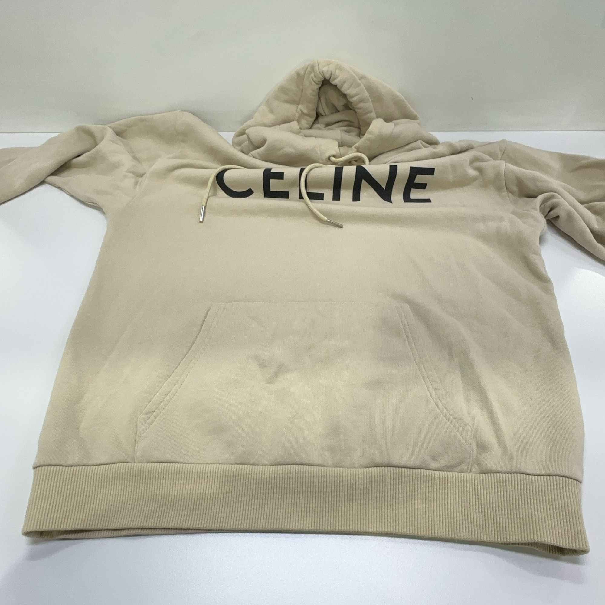 Celine Celine Logo Hoodie Beige Size S Size US S / EU 44-46 / 1 - 12 Thumbnail