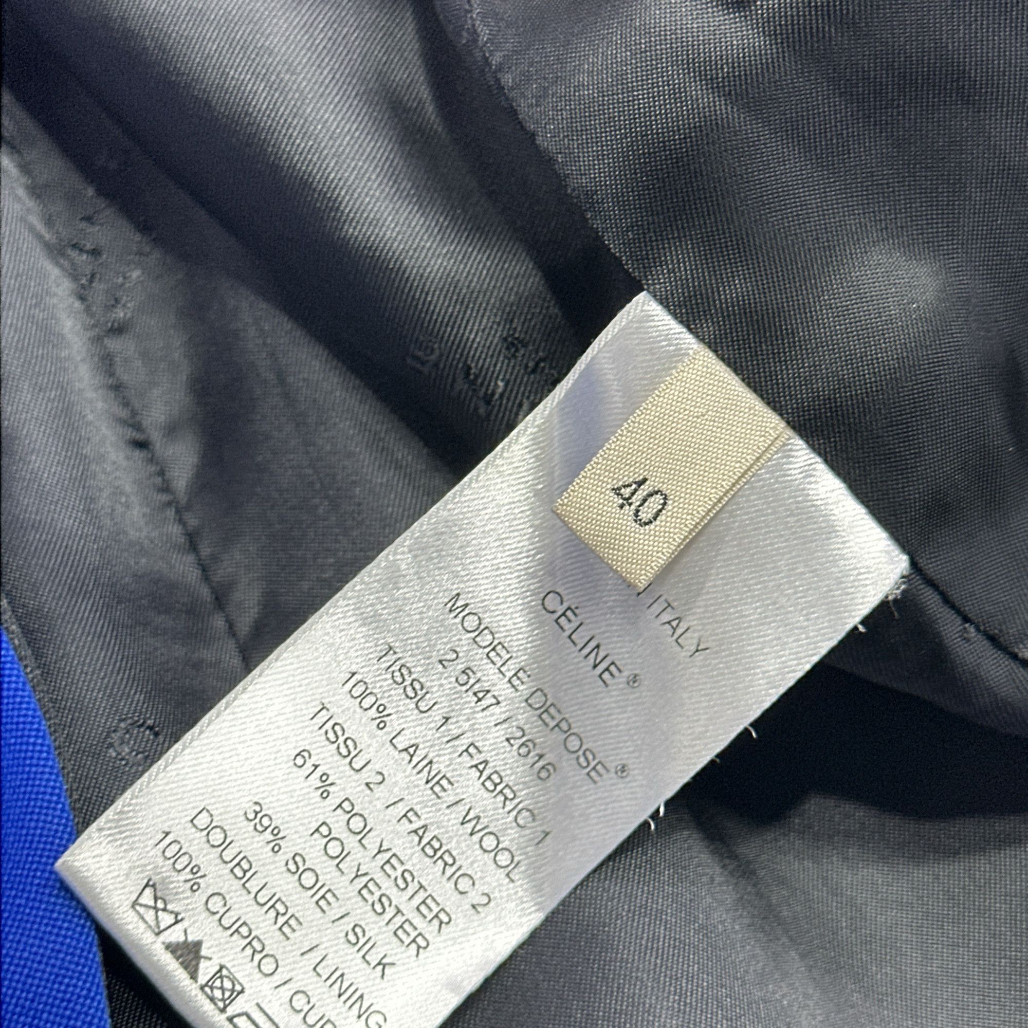 Celine CELINE Blue Contrast Lapel Blazer Size 40 Size S / US 4 / IT 40 - 3 Thumbnail