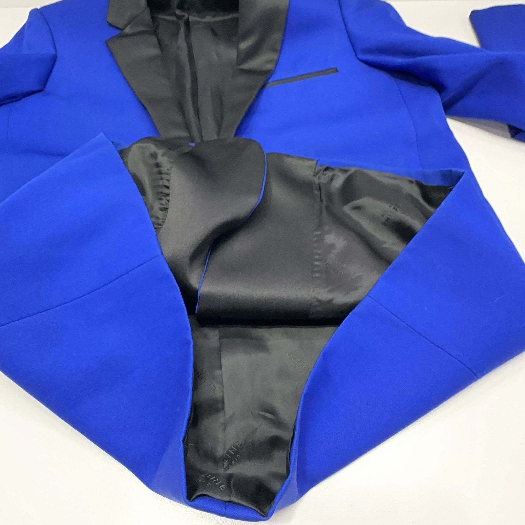 Celine CELINE Blue Contrast Lapel Blazer Size 40 Size S / US 4 / IT 40 - 7 Thumbnail