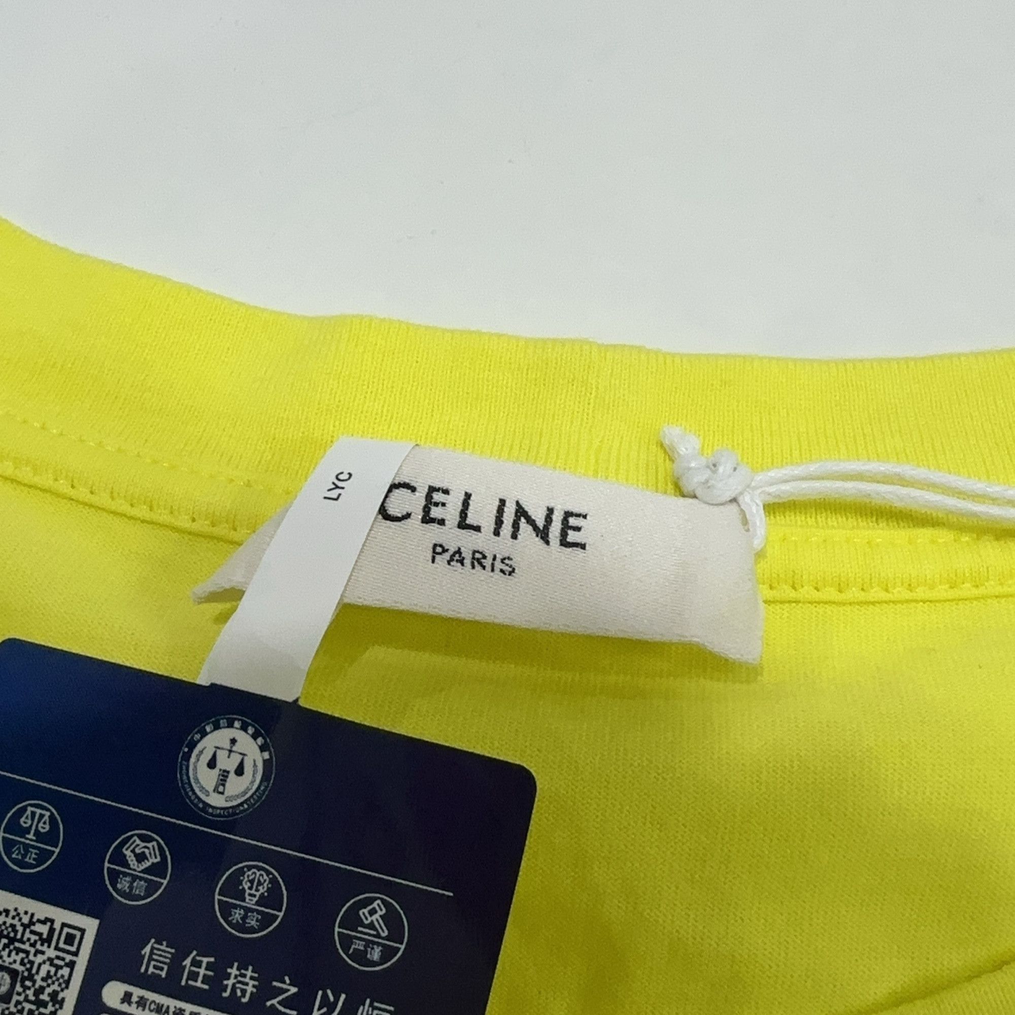Celine Celine Logo T-Shirt Yellow Size XS Size XS / US 0-2 / IT 36-38 - 3 Thumbnail