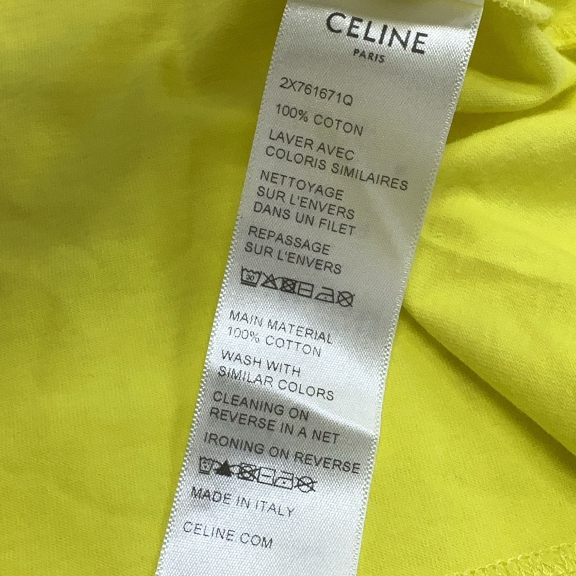 Celine Celine Logo T-Shirt Yellow Size XS Size XS / US 0-2 / IT 36-38 - 6 Thumbnail