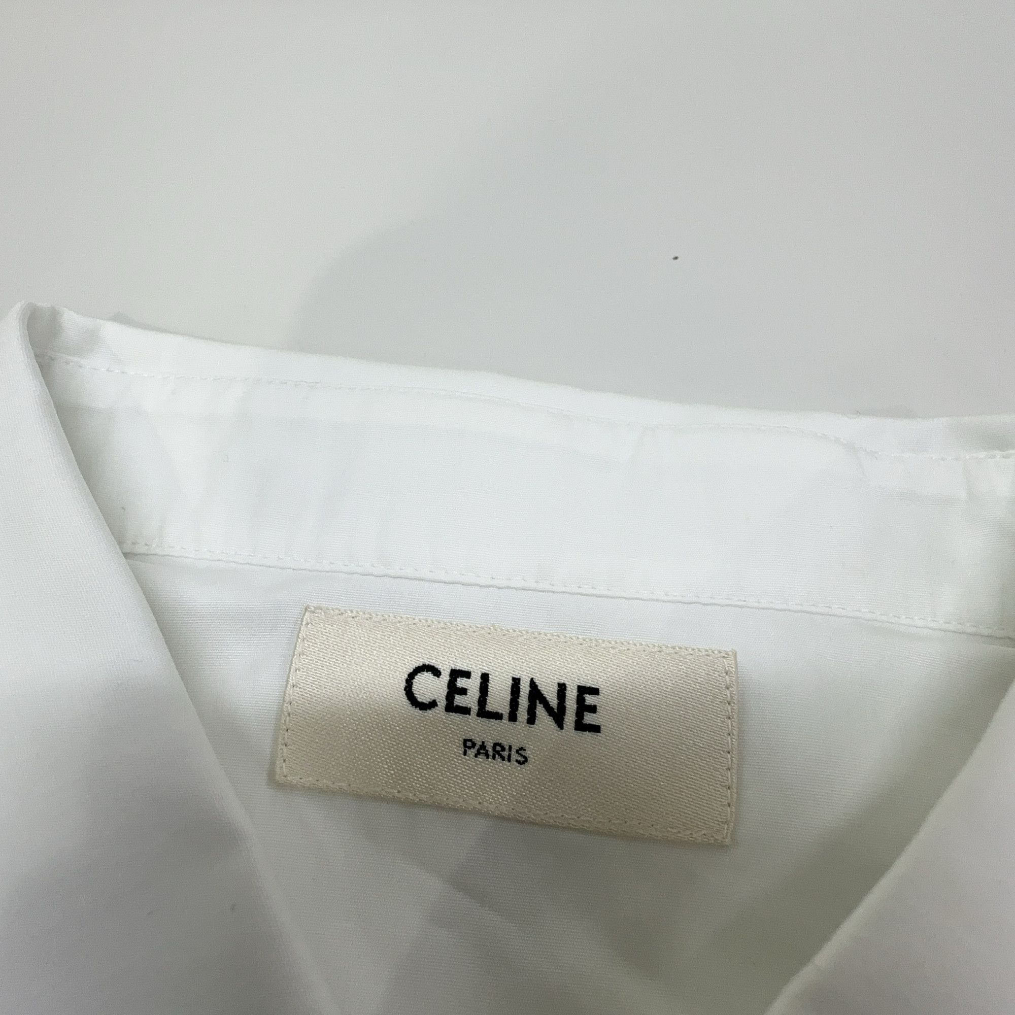 Celine Celine White Cotton Button Up Shirt Size M Size US XXS / EU 40 - 5 Thumbnail