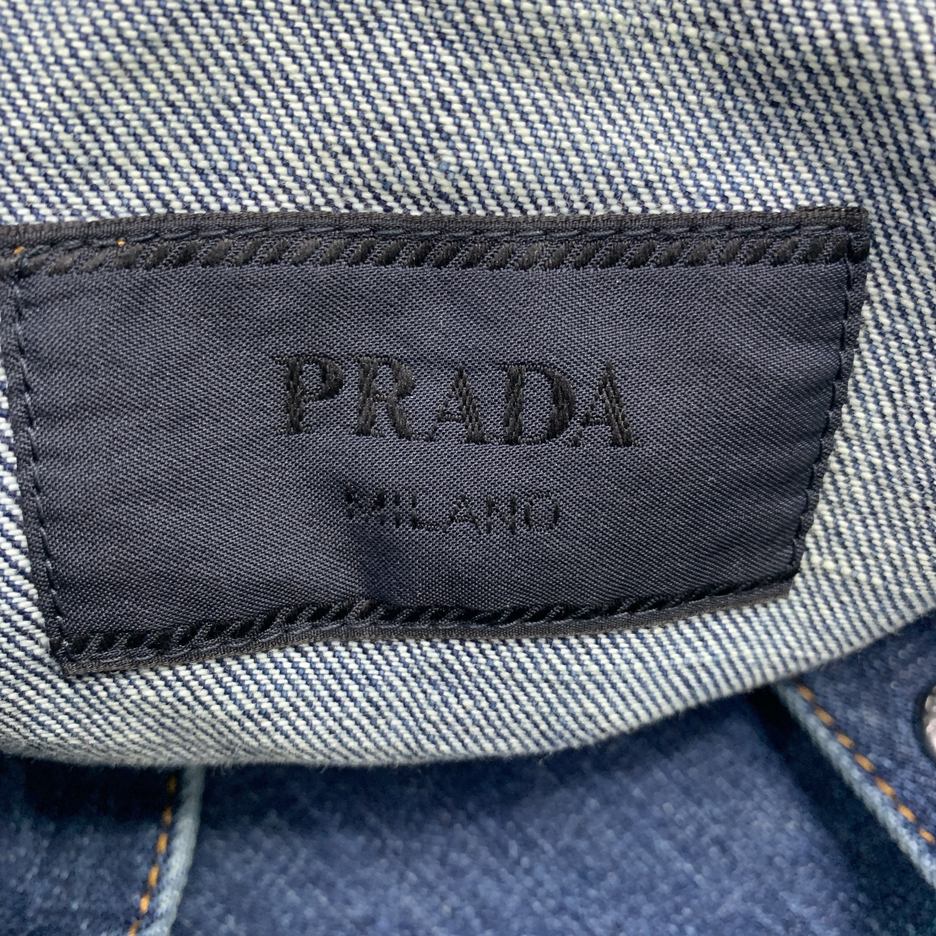 Prada Prada Logo Denim Jacket Size S Size US S / EU 44-46 / 1 - 2 Thumbnail