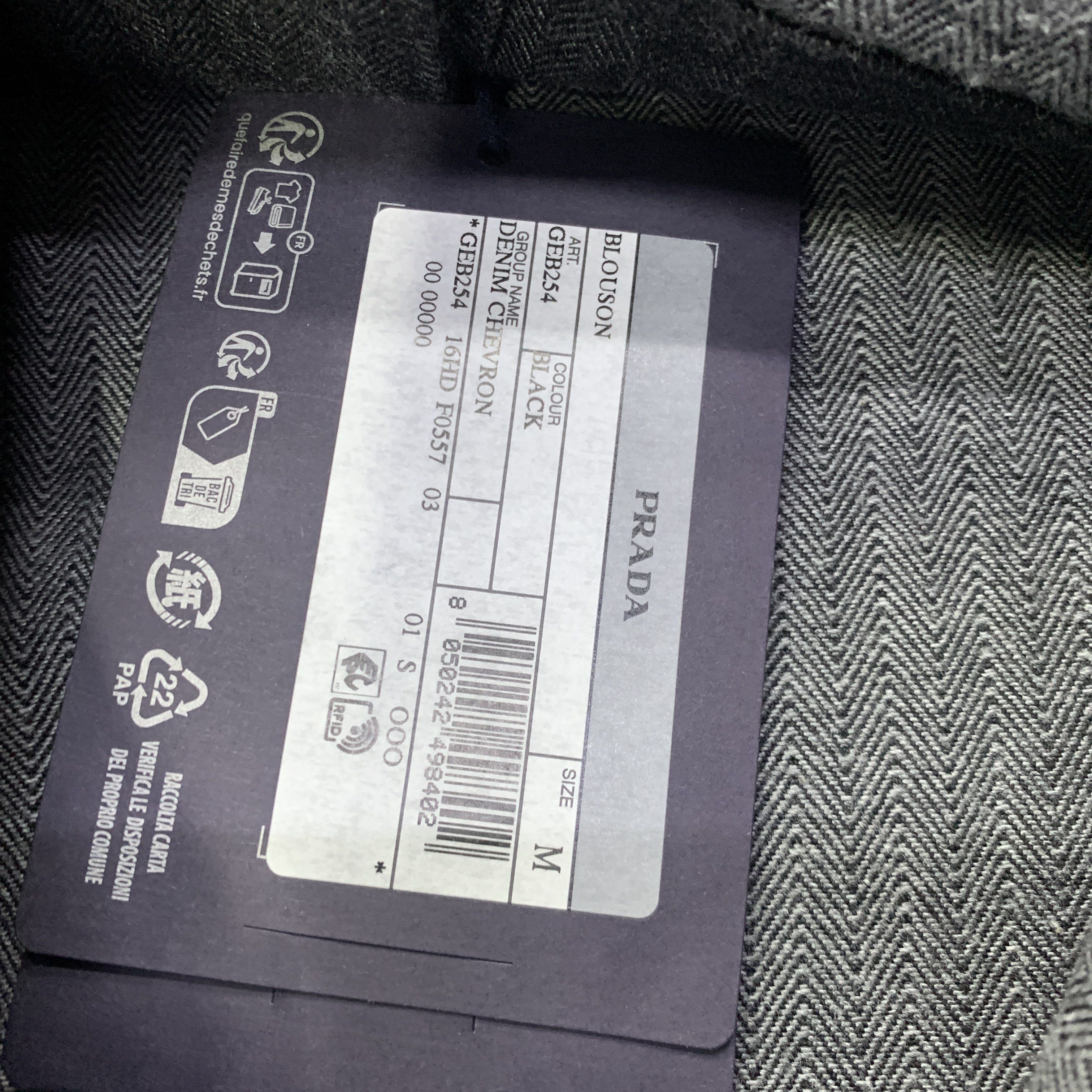 Prada Prada Chevron Denim Jacket Size M Size US M / EU 48-50 / 2 - 2 Thumbnail