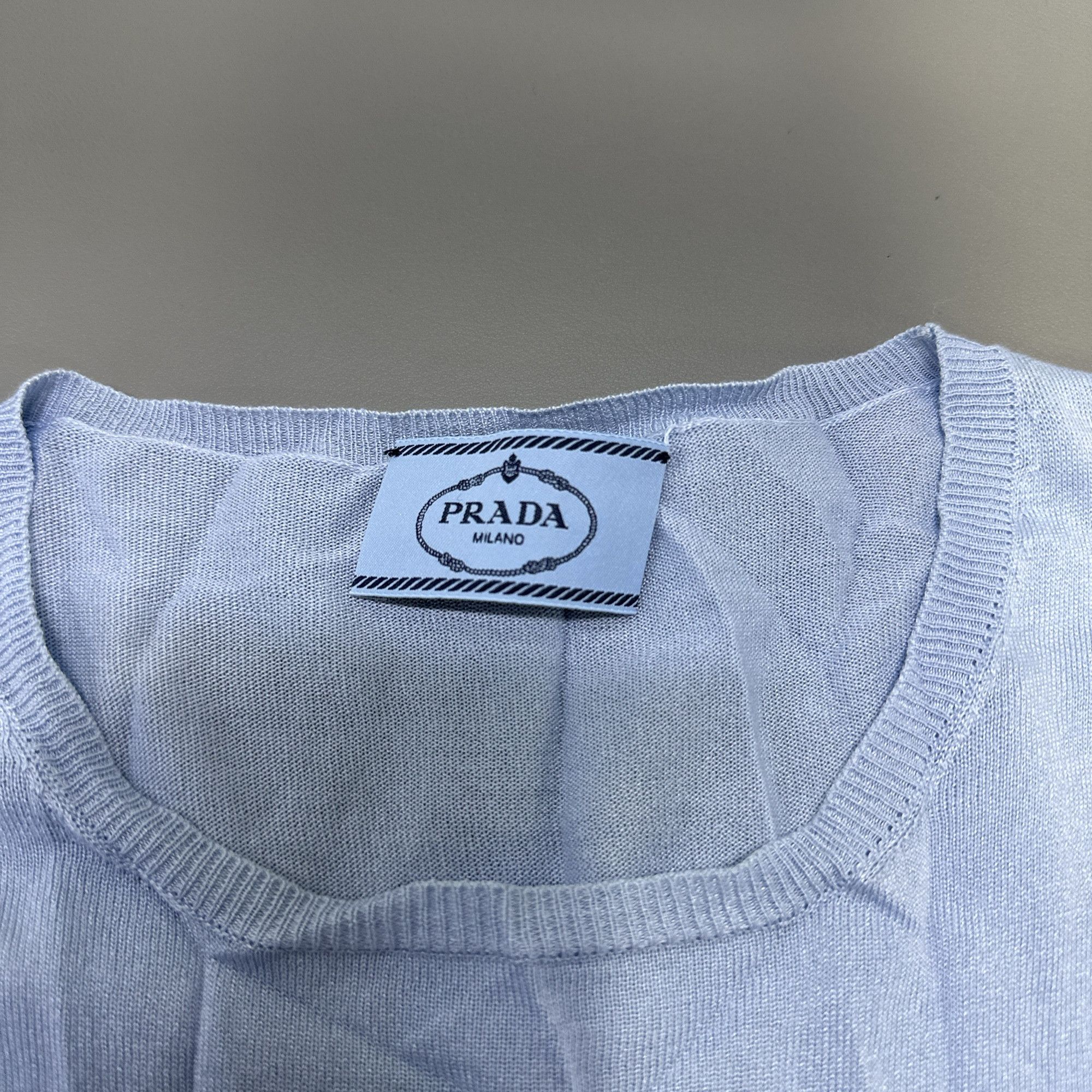 Prada Prada Logo Silk Knit T-Shirt Size IT 38 Size XS / US 0-2 / IT 36-38 - 3 Thumbnail