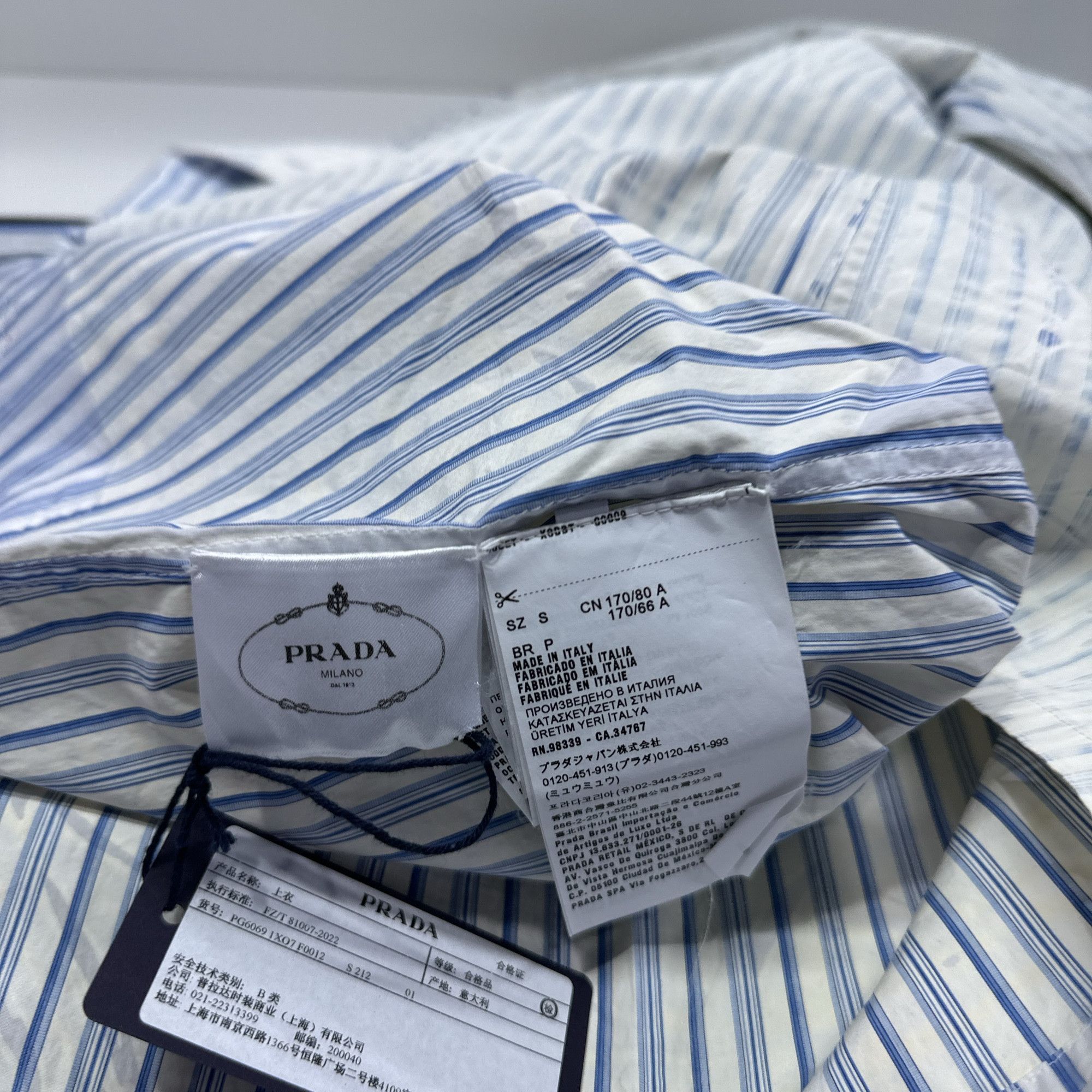 Prada Prada Striped Print Shirt Size S Size US S / EU 44-46 / 1 - 4 Thumbnail