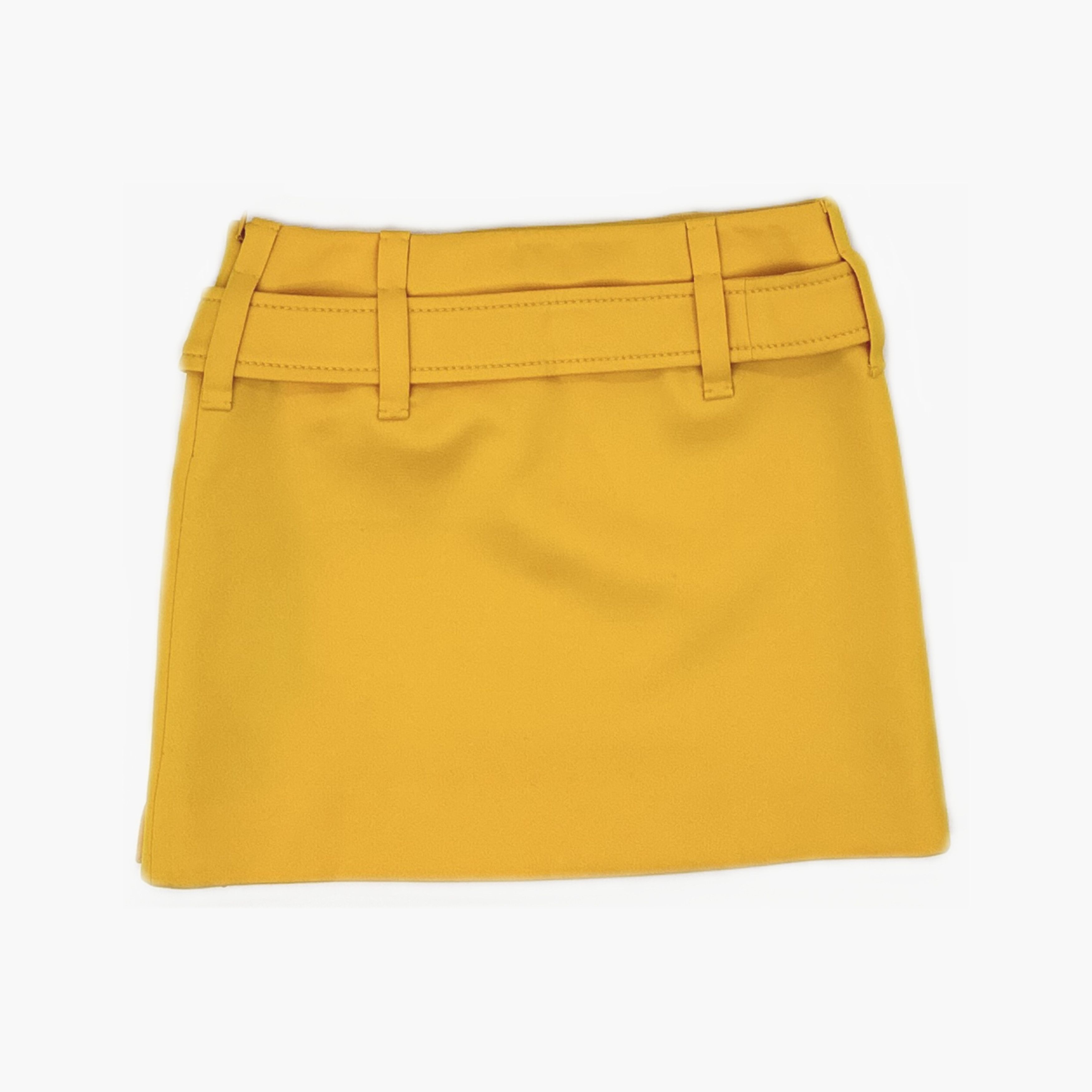 Prada Prada Yellow Belted Mini Skirt Size 36 Size 25" / US 0 / IT 36 - 2 Thumbnail