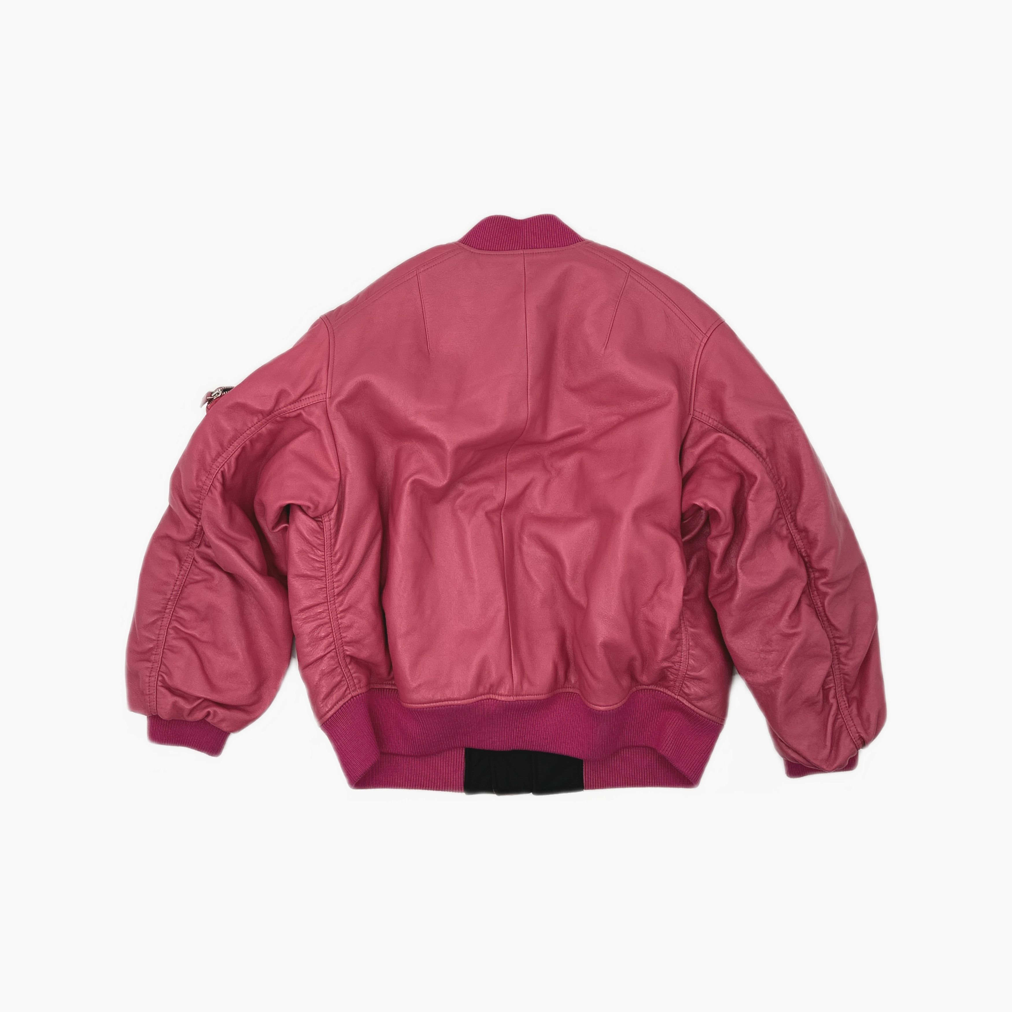 Prada Prada Pink Nappa Leather Bomber Jacket Size 36 Size XS / US 0-2 / IT 36-38 - 2 Thumbnail