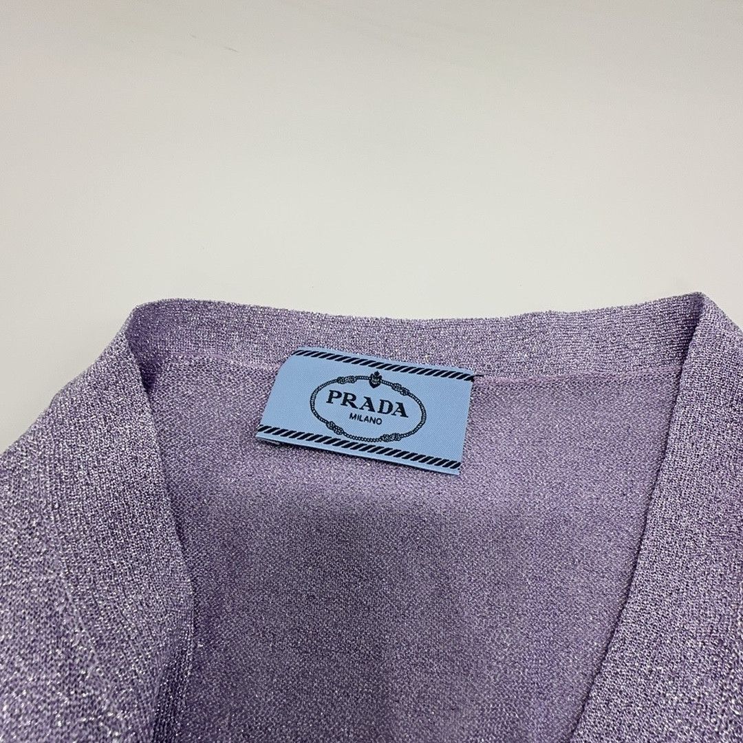 Prada Prada Purple V-Neck Cardigan Size 40 Size S / US 4 / IT 40 - 3 Thumbnail