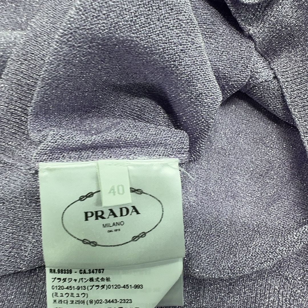 Prada Prada Purple V-Neck Cardigan Size 40 Size S / US 4 / IT 40 - 4 Thumbnail