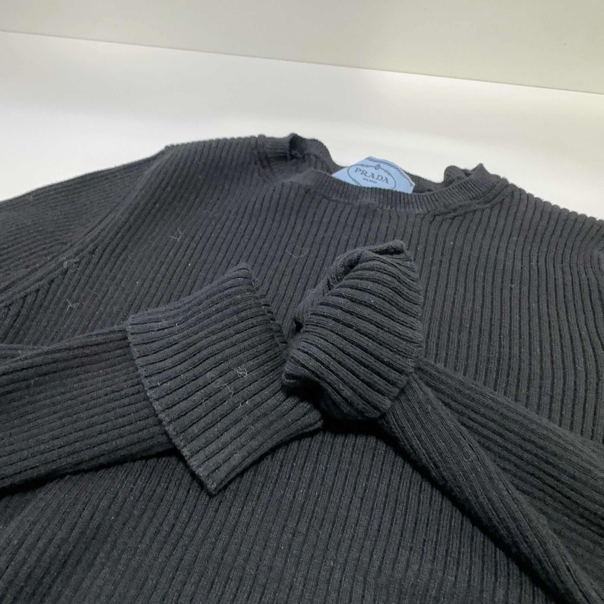 Prada Prada Black Ribbed Knit Sweater Size 38 Size XS / US 0-2 / IT 36-38 - 7 Thumbnail