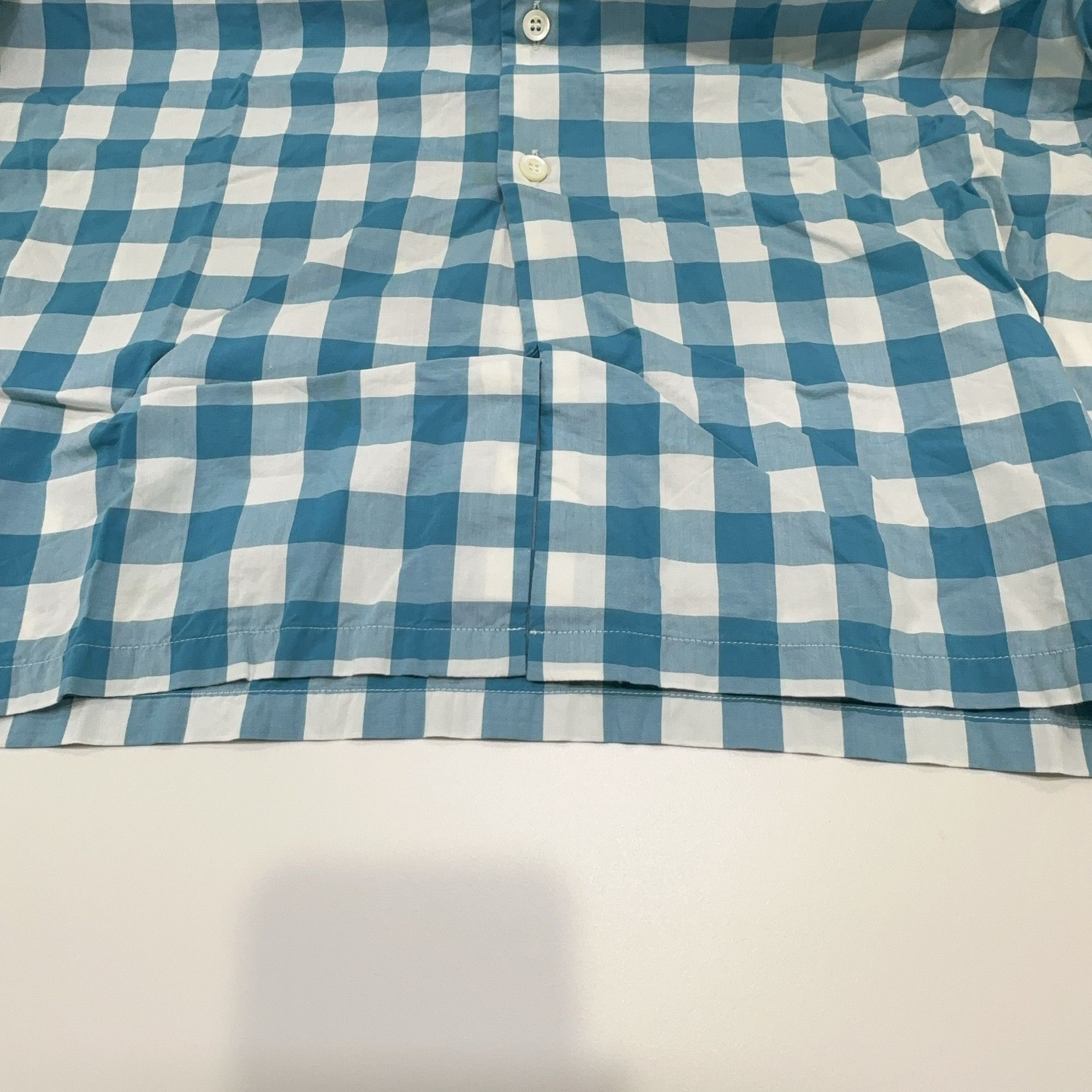 Prada Prada Gingham Wavy Trim Button Up Shirt Size L Size US L / EU 52-54 / 3 - 8 Thumbnail
