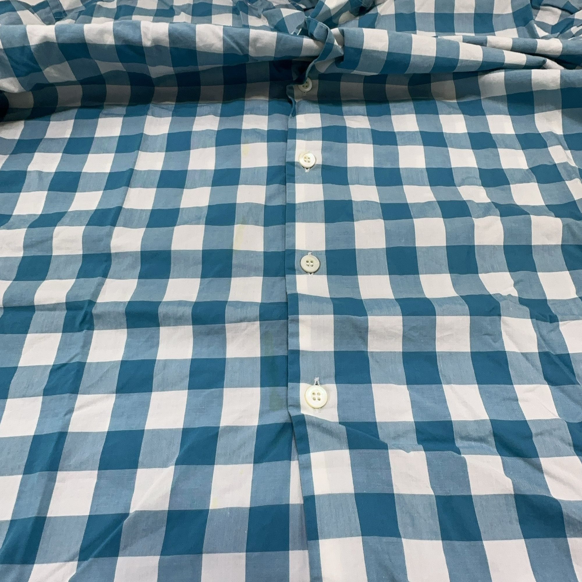 Prada Prada Gingham Wavy Trim Button Up Shirt Size L Size US L / EU 52-54 / 3 - 7 Thumbnail