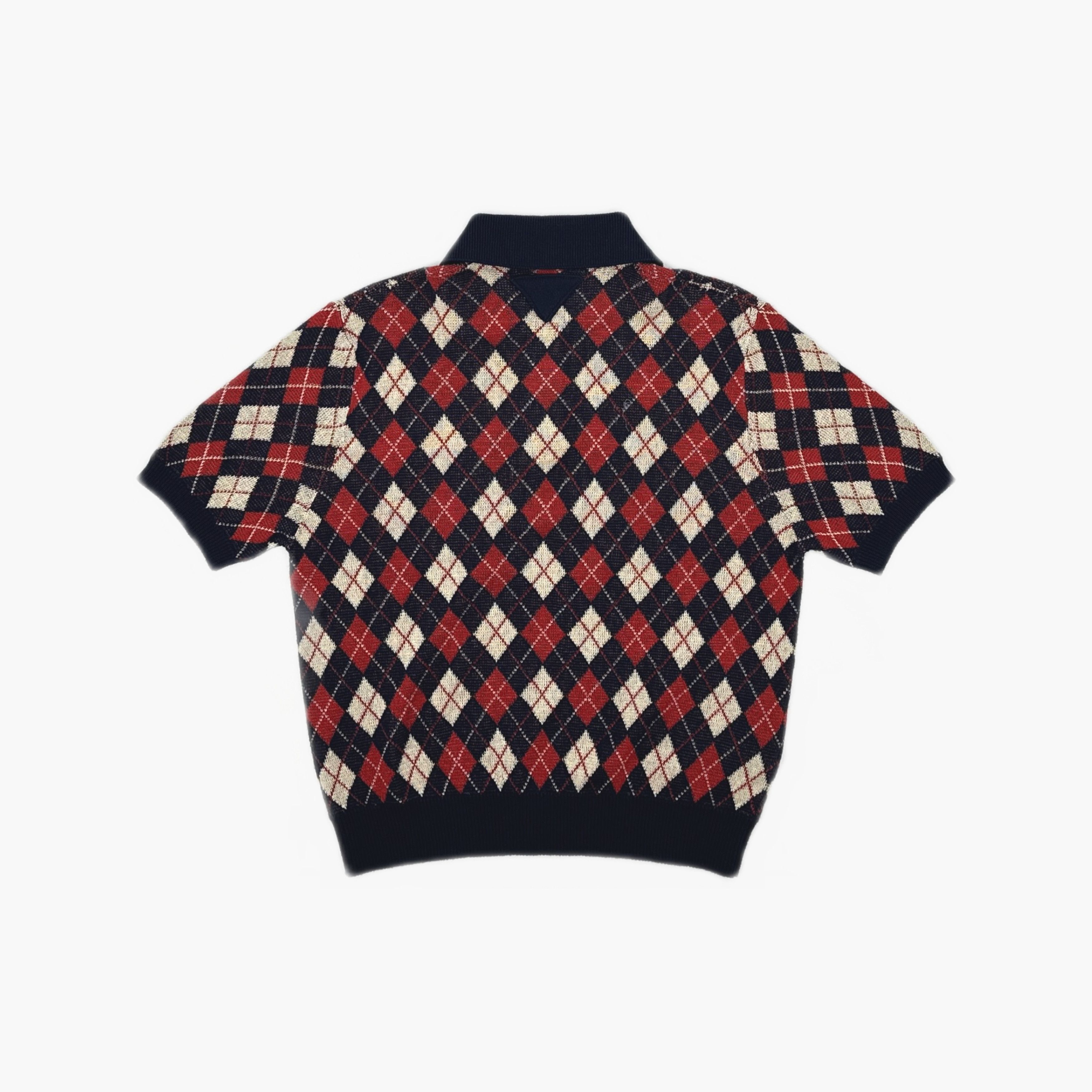 Prada Prada Argyle Pattern Knit Polo Size 38 Size XS / US 0-2 / IT 36-38 - 2 Thumbnail