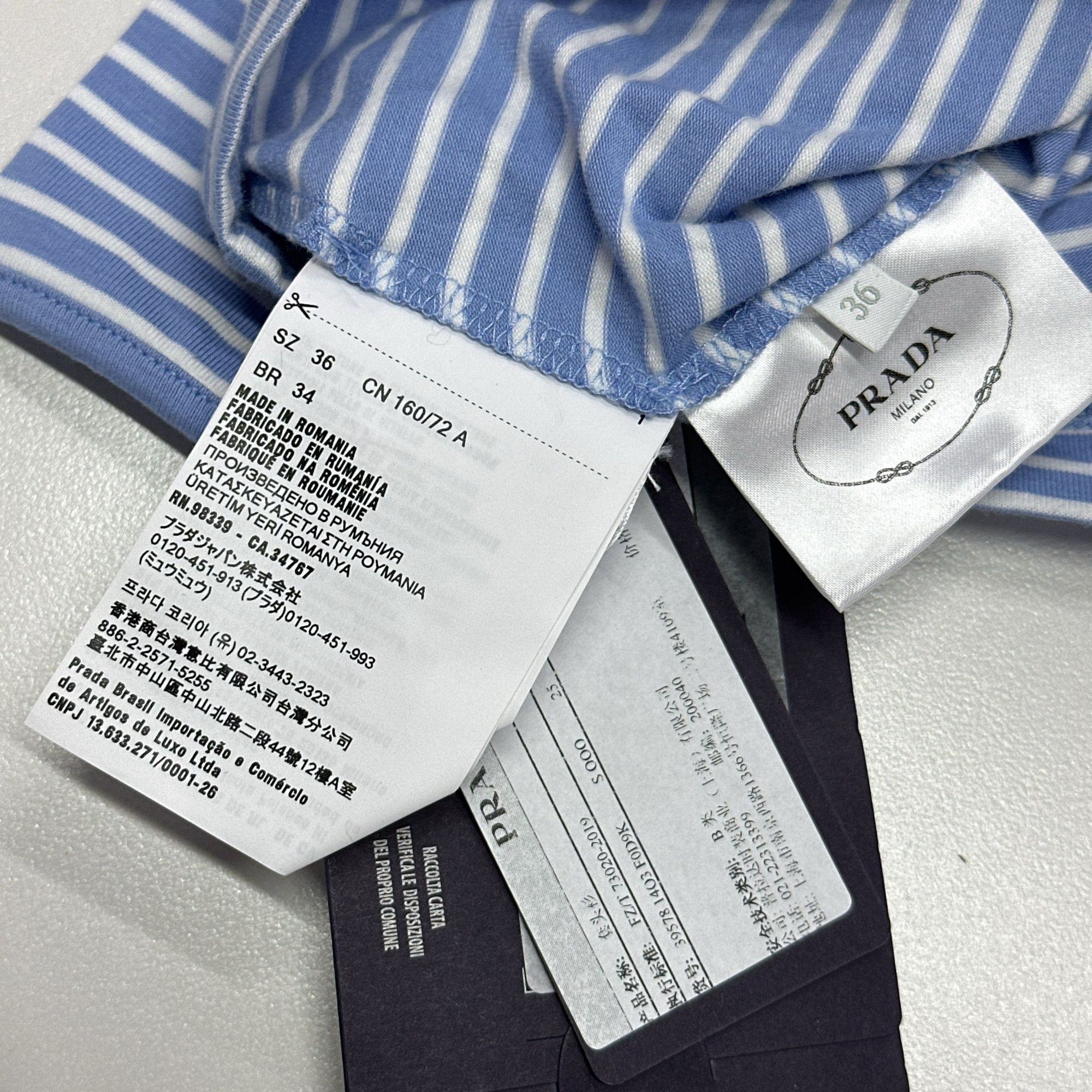 Prada Prada Striped Logo Long Sleeve T-Shirt Size 36 Size XS / US 0-2 / IT 36-38 - 5 Thumbnail