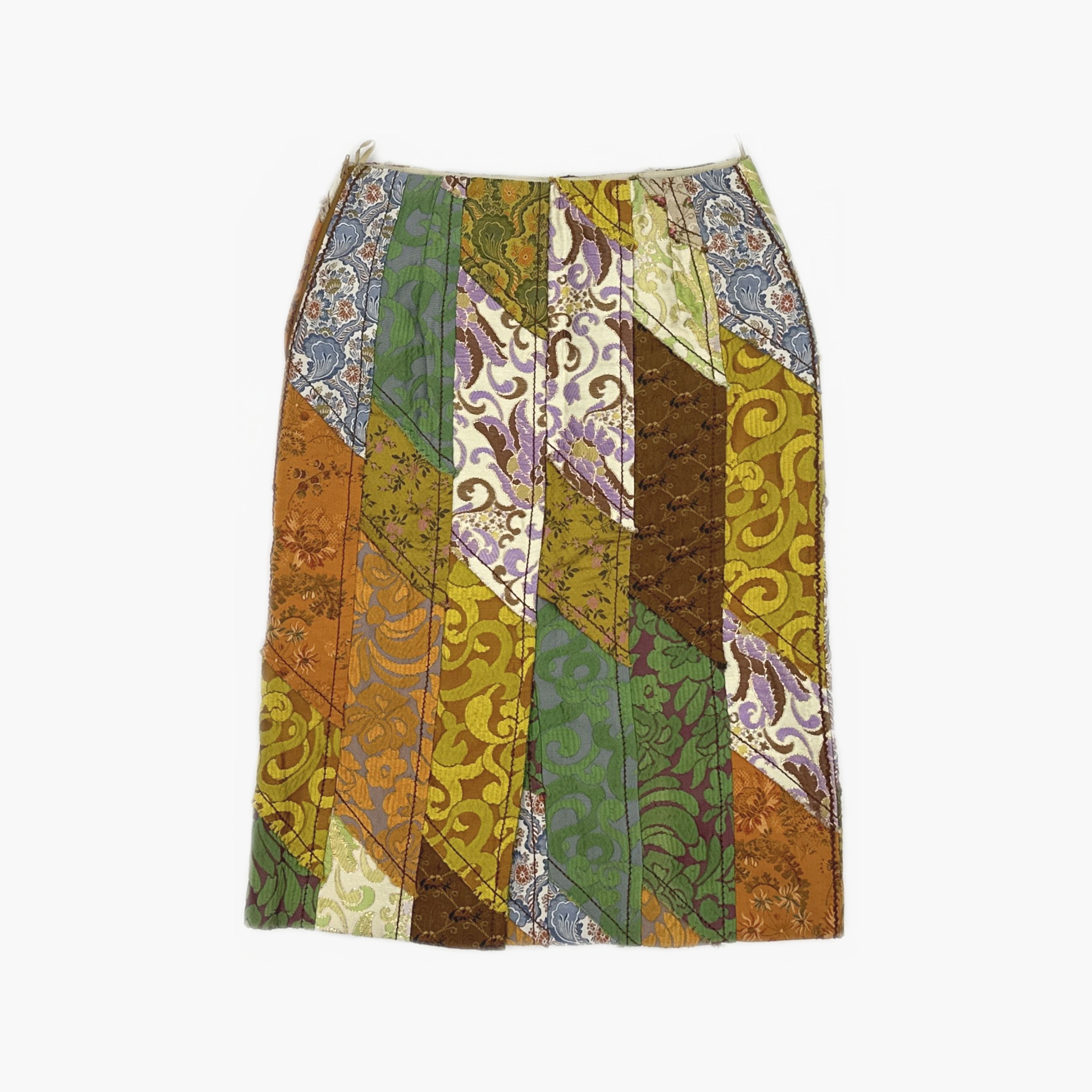 Prada Prada Brocade Patchwork Mini Skirt Size 38 Size 26" / US 2 / IT 38 - 2 Thumbnail