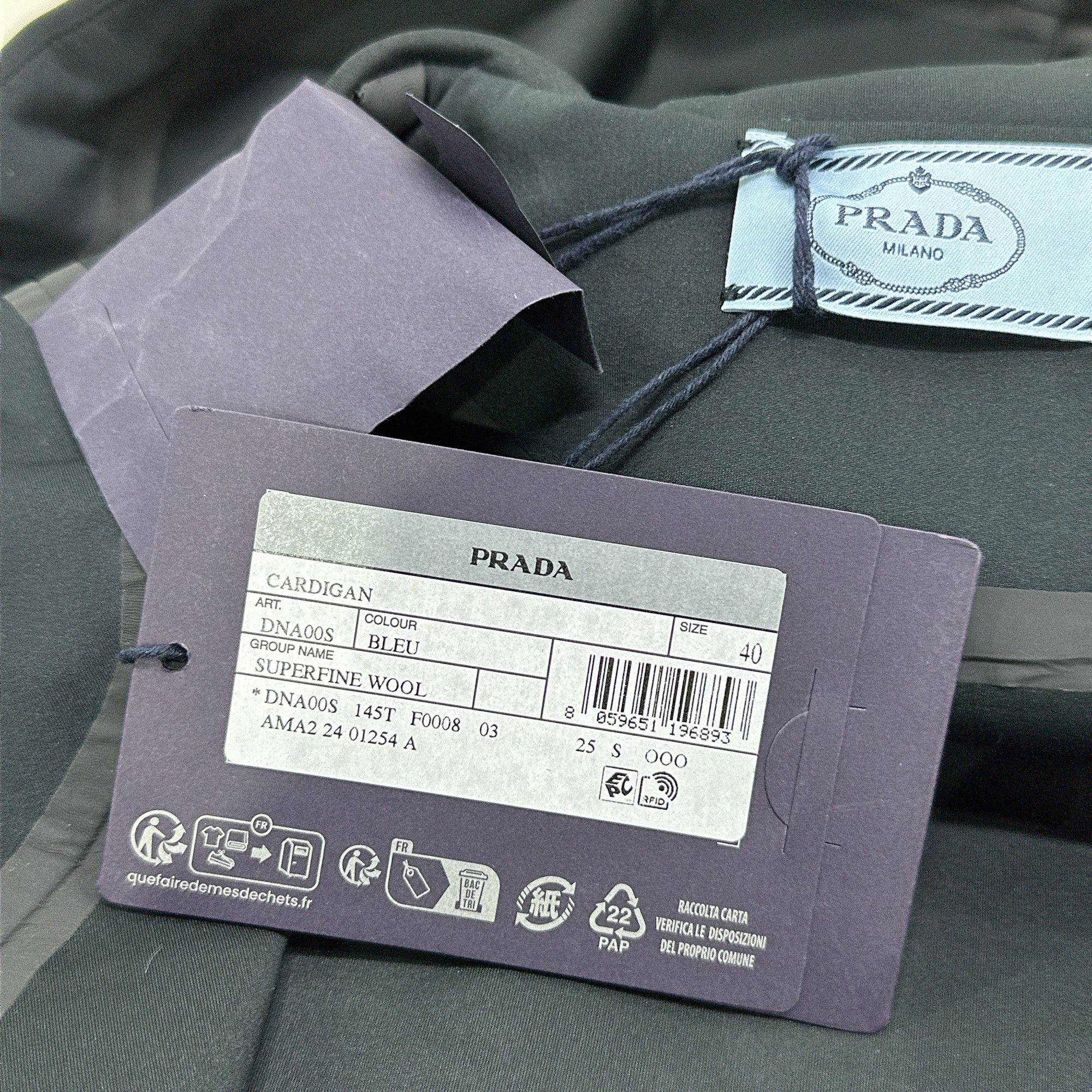 Prada Prada Logo Stripe Zip-Up Hoodie Black Size S Size S / US 4 / IT 40 - 4 Thumbnail
