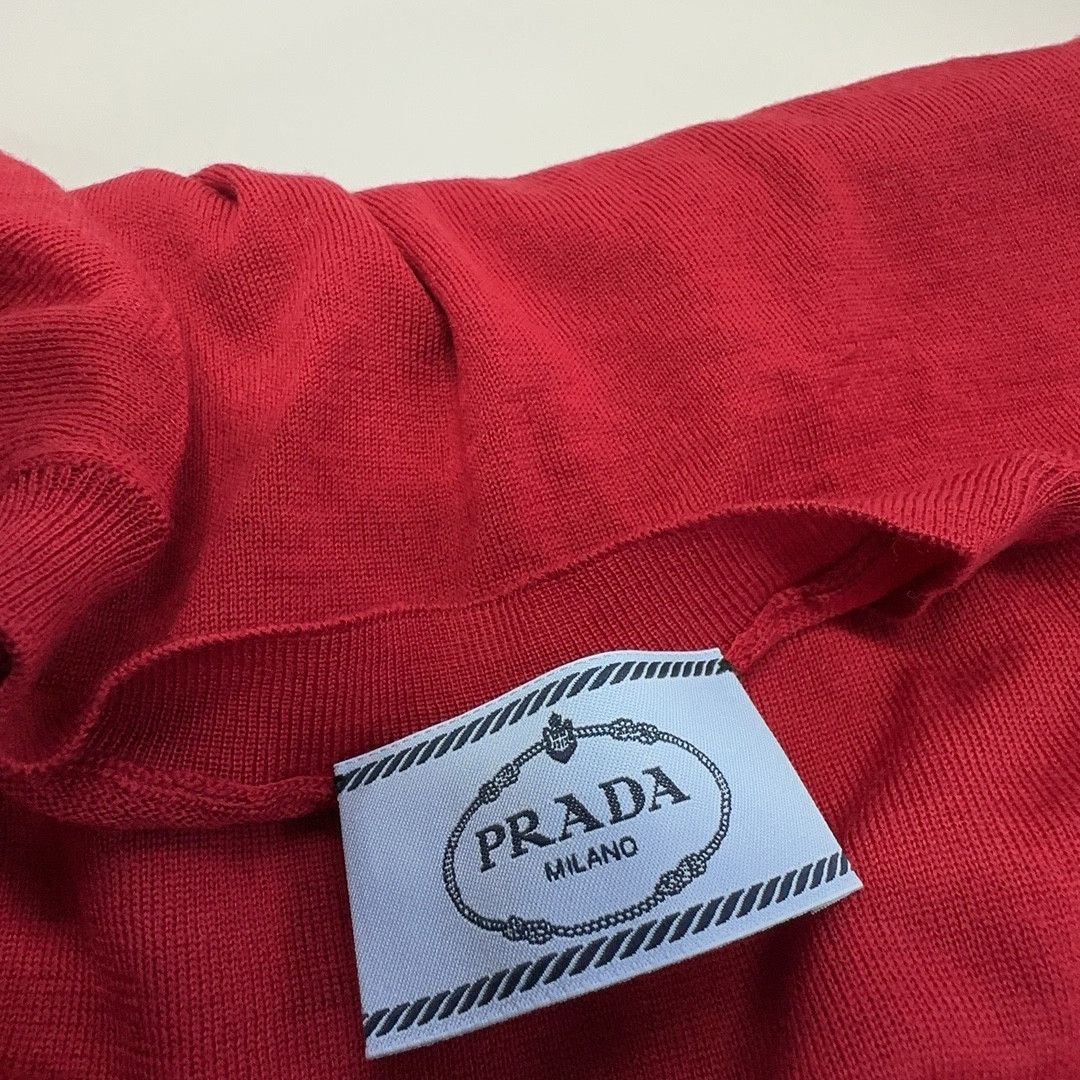 Prada Prada Red Knit Short Sleeve Top Size 38 Size XS / US 0-2 / IT 36-38 - 5 Thumbnail