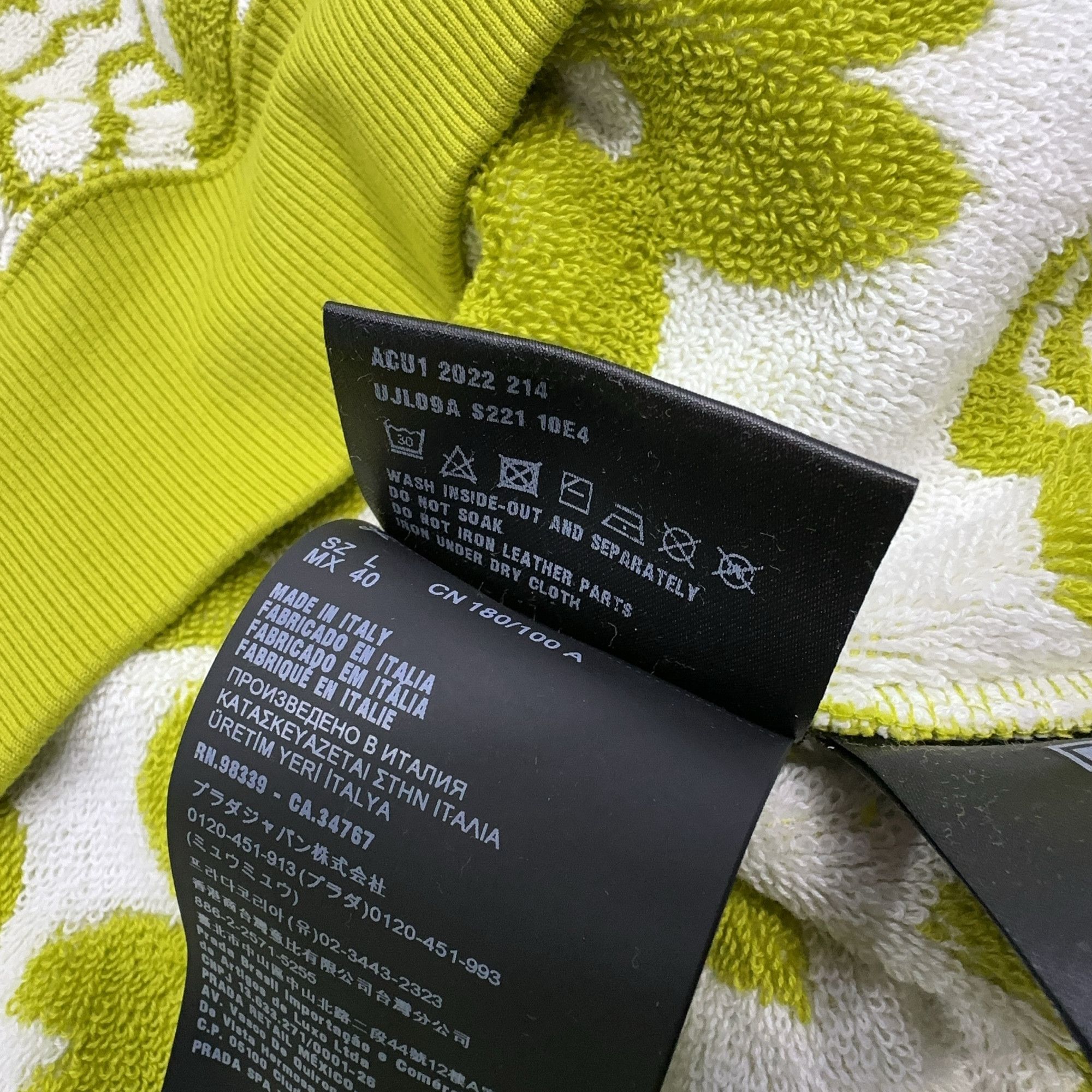 Prada Prada Floral Terry Hoodie Size L Size US L / EU 52-54 / 3 - 6 Thumbnail