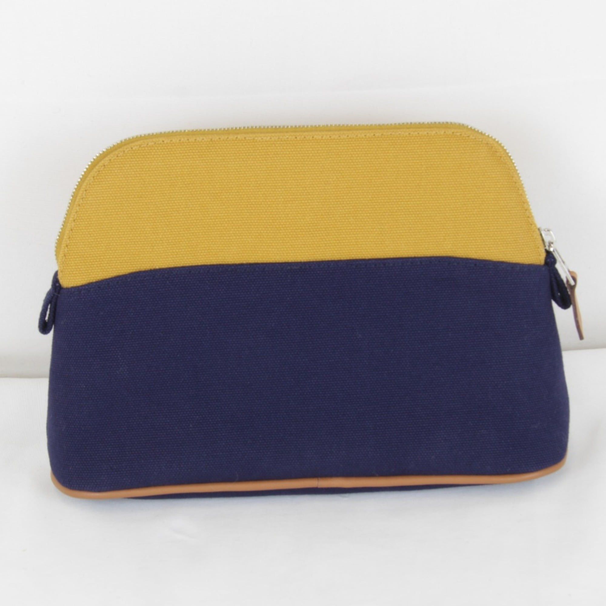 Hermes HERMES Bolide Mini Pouch, Cotton, Ochre x Navy, Women's Size ONE SIZE - 2 Thumbnail