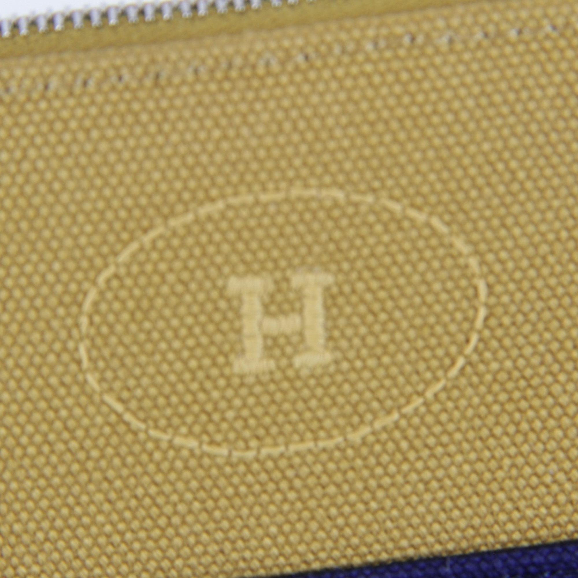 Hermes HERMES Bolide Mini Pouch, Cotton, Ochre x Navy, Women's Size ONE SIZE - 8 Thumbnail