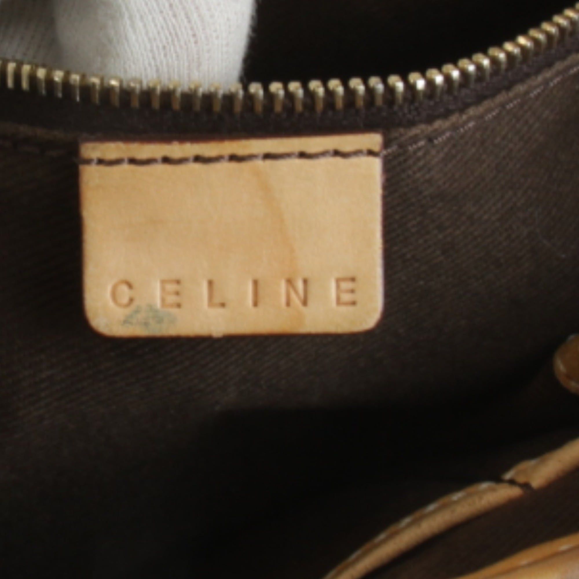 Celine CELINE Macadam pattern pocket shoulder bag, leather, brown, women's. Size ONE SIZE - 9 Thumbnail