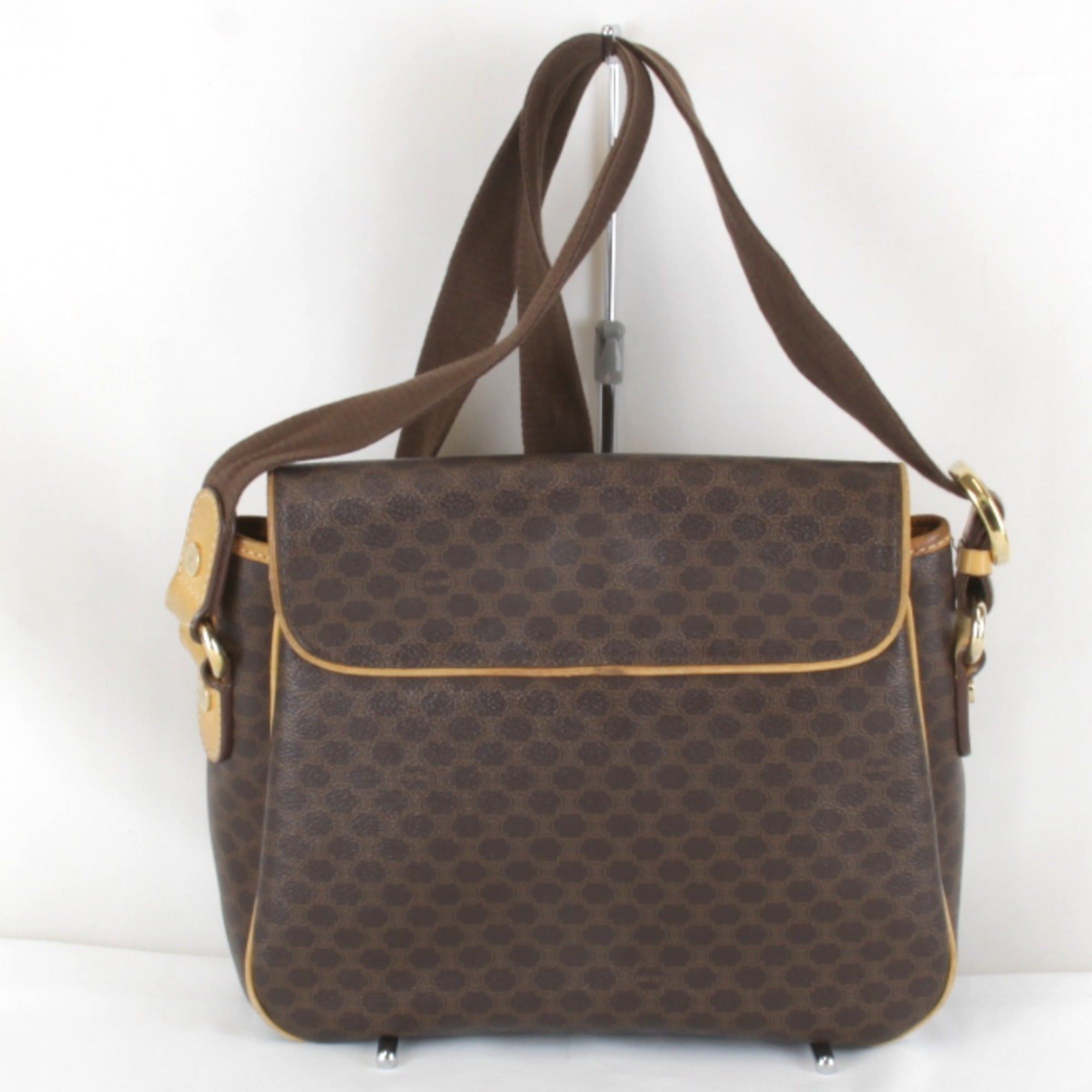 Celine CELINE Macadam pattern pocket shoulder bag, leather, brown, women's. Size ONE SIZE - 2 Thumbnail