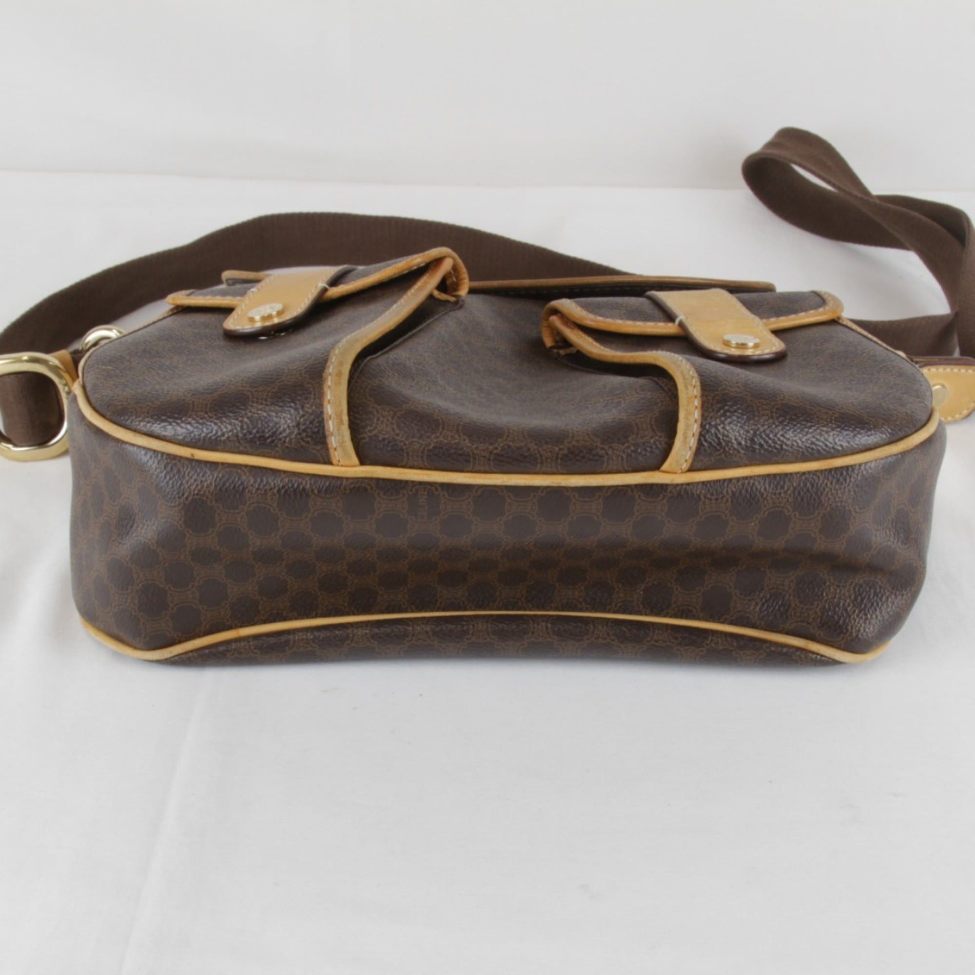 Celine CELINE Macadam pattern pocket shoulder bag, leather, brown, women's. Size ONE SIZE - 5 Thumbnail