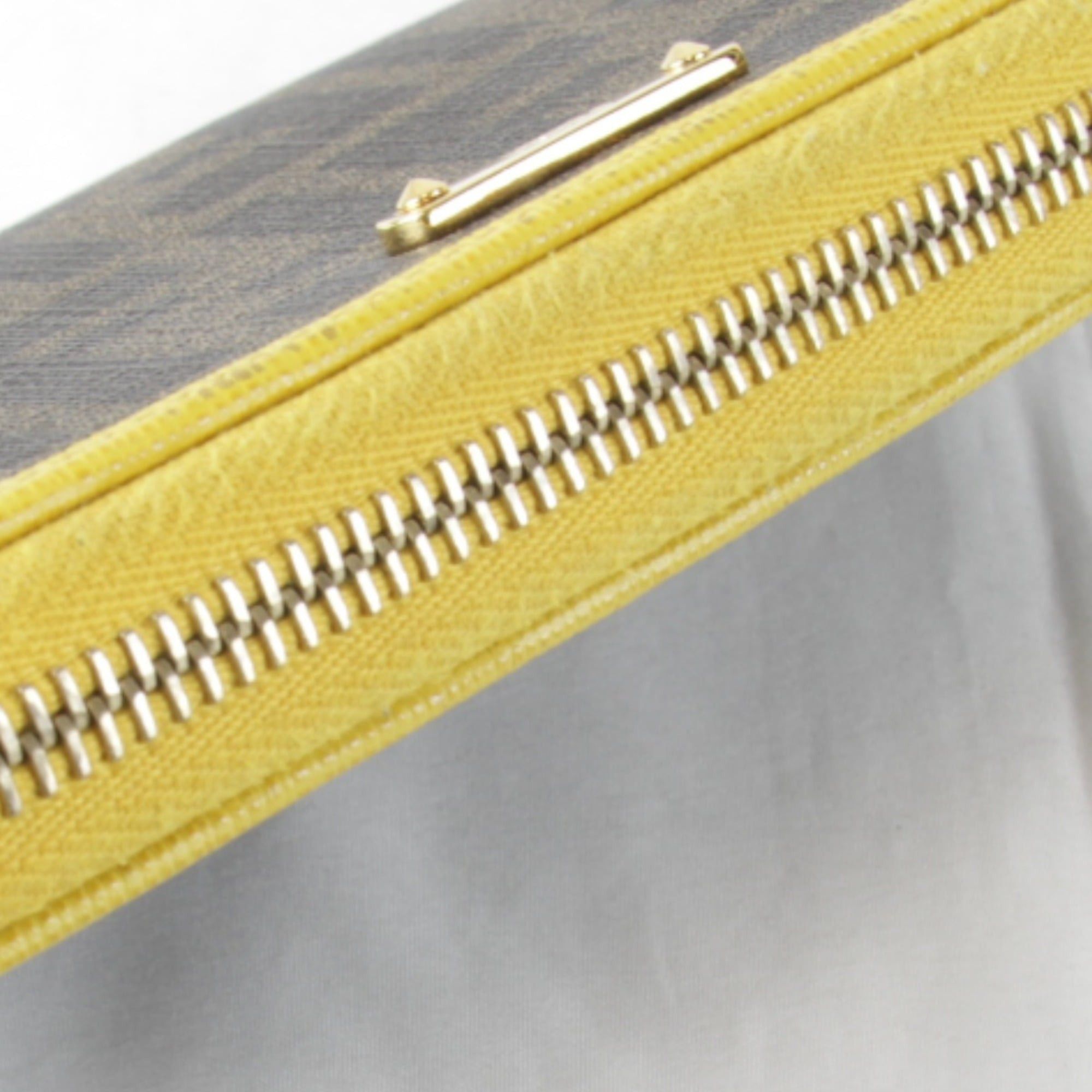 Fendi FENDI Zucca Round Long Wallet, Leather, Yellow x Brown, Women's Size ONE SIZE - 4 Thumbnail