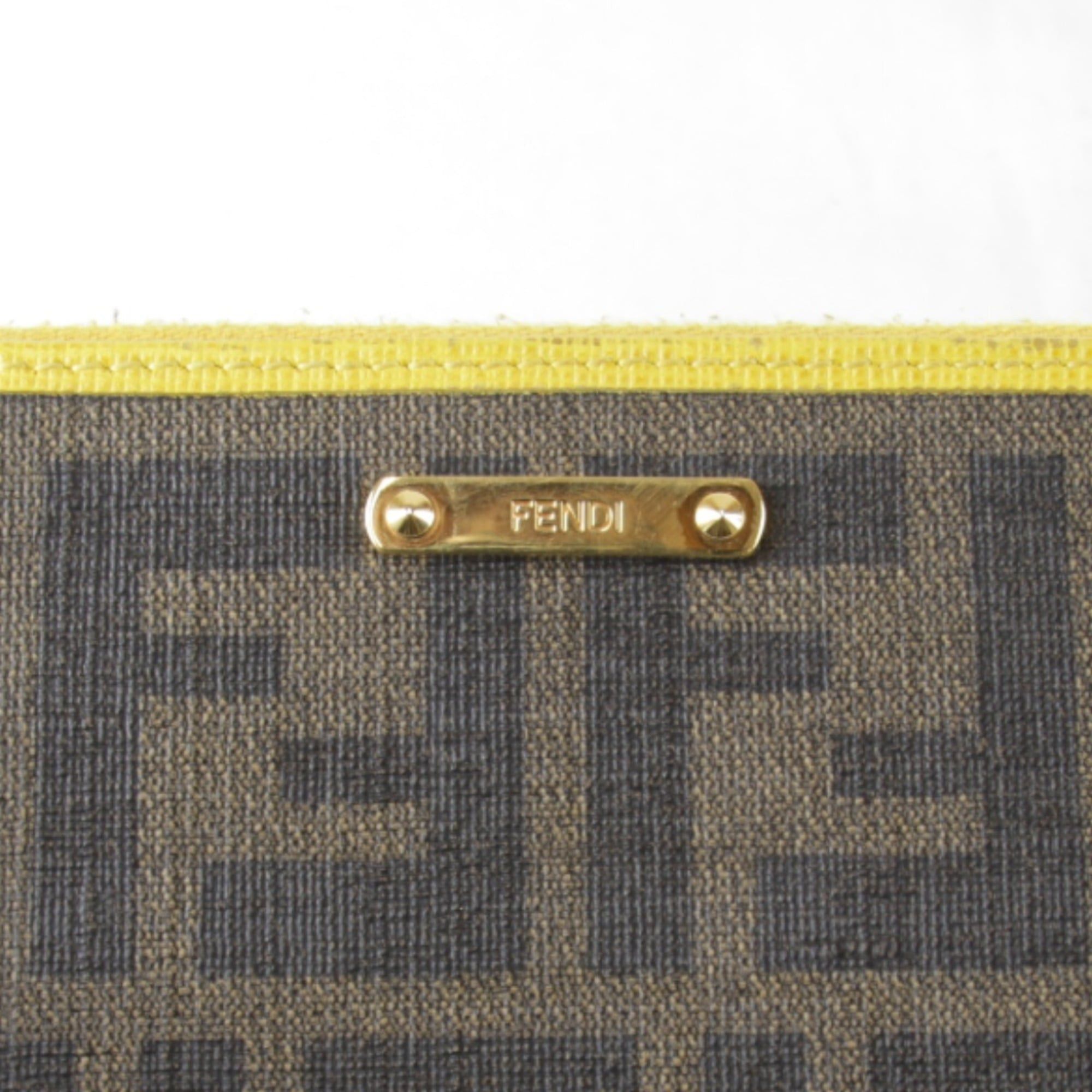 Fendi FENDI Zucca Round Long Wallet, Leather, Yellow x Brown, Women's Size ONE SIZE - 5 Thumbnail