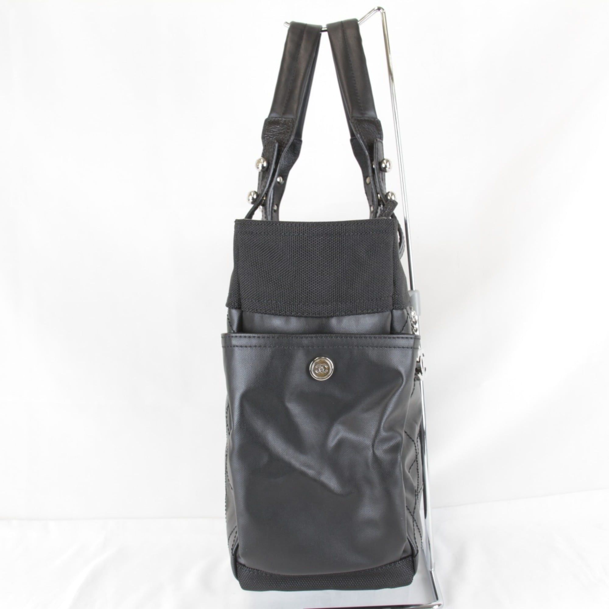 Chanel CHANEL A34210 Tote Bag, Canvas, Black, Women's Size ONE SIZE - 4 Thumbnail