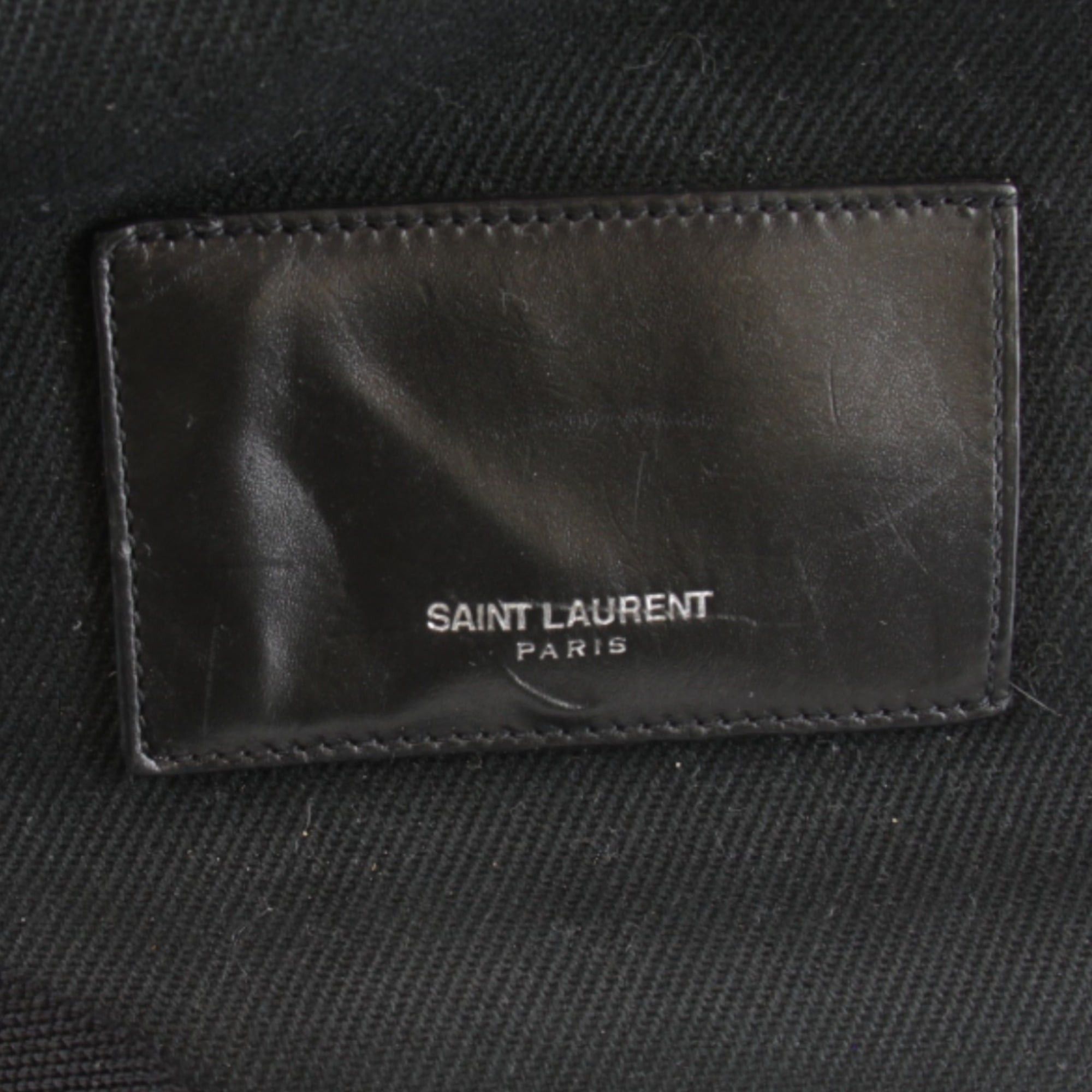 Yves Saint Laurent YVES SAINT LAURENT Studded Backpack, Cotton Canvas, Black, Women's Size ONE SIZE - 8 Thumbnail