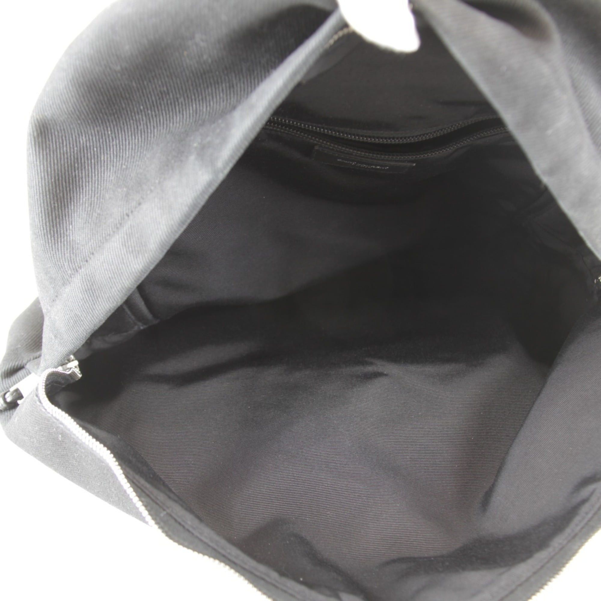 Yves Saint Laurent YVES SAINT LAURENT Studded Backpack, Cotton Canvas, Black, Women's Size ONE SIZE - 10 Thumbnail